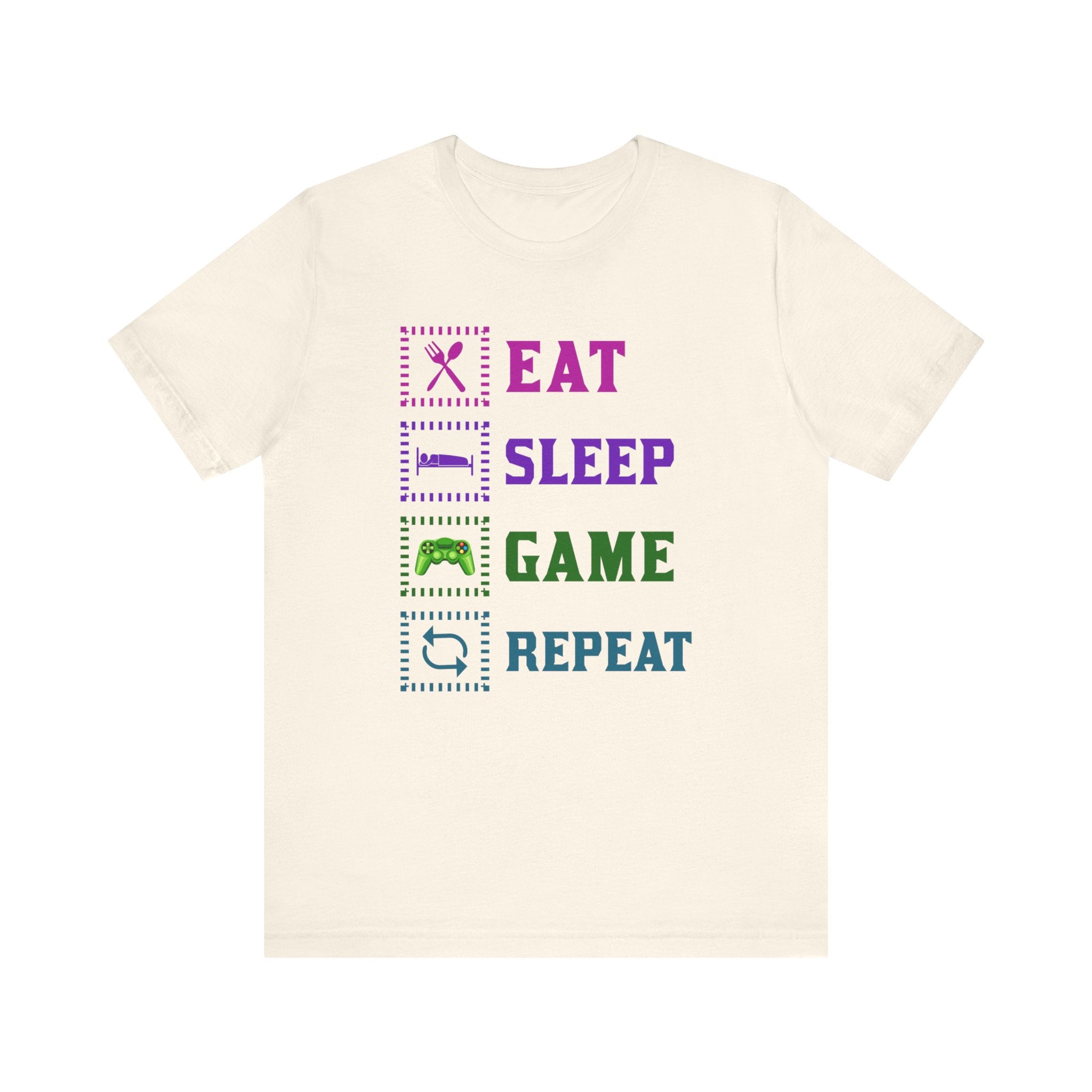 Eat Sleep Game Repeat T-shirt, Gaming Tshirt, Eat Sleep Shirt, Unisex Shirt, Crewneck Shirt, Short Sleeve Tee, Gift for Him, Gift for Her