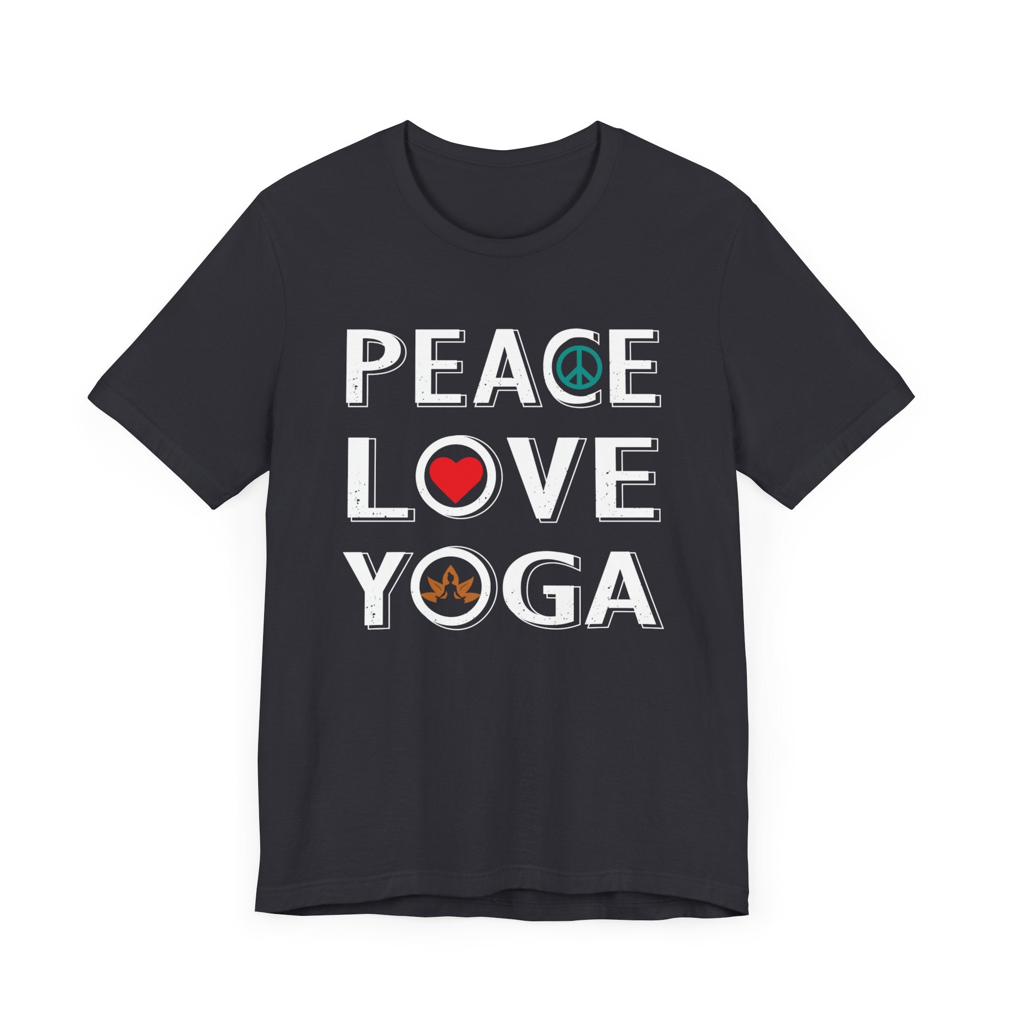 Peace Love Yoga T-shirt, Yoga Tshirt, Meditation Shirt, Peace Unisex Shirt, Crewneck Shirt, Short Sleeve Tee, Gift for Him, Gift for Her