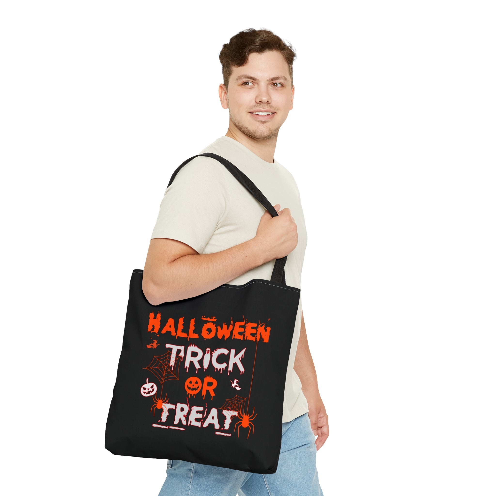 Halloween Trick or Treat Candy Bag - Spooky Halloween Tote Bag - Kids Halloween Candy Holder - Halloween Party Favor