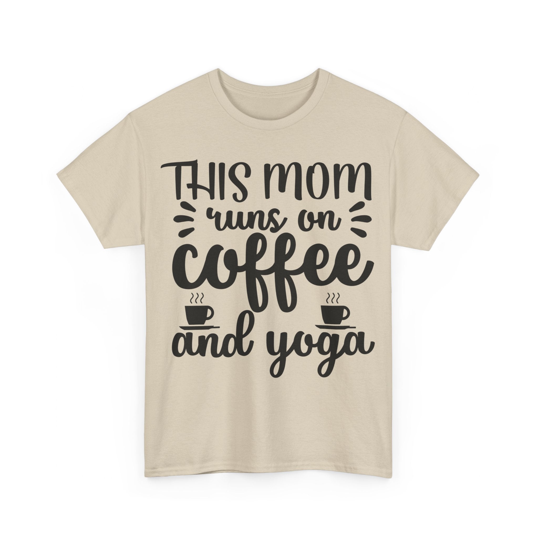 This Mom Runs on Coffee and Yoga T-Shirt | Funny Mom Tee | Yoga Lover Shirt | Mother's Day Gift