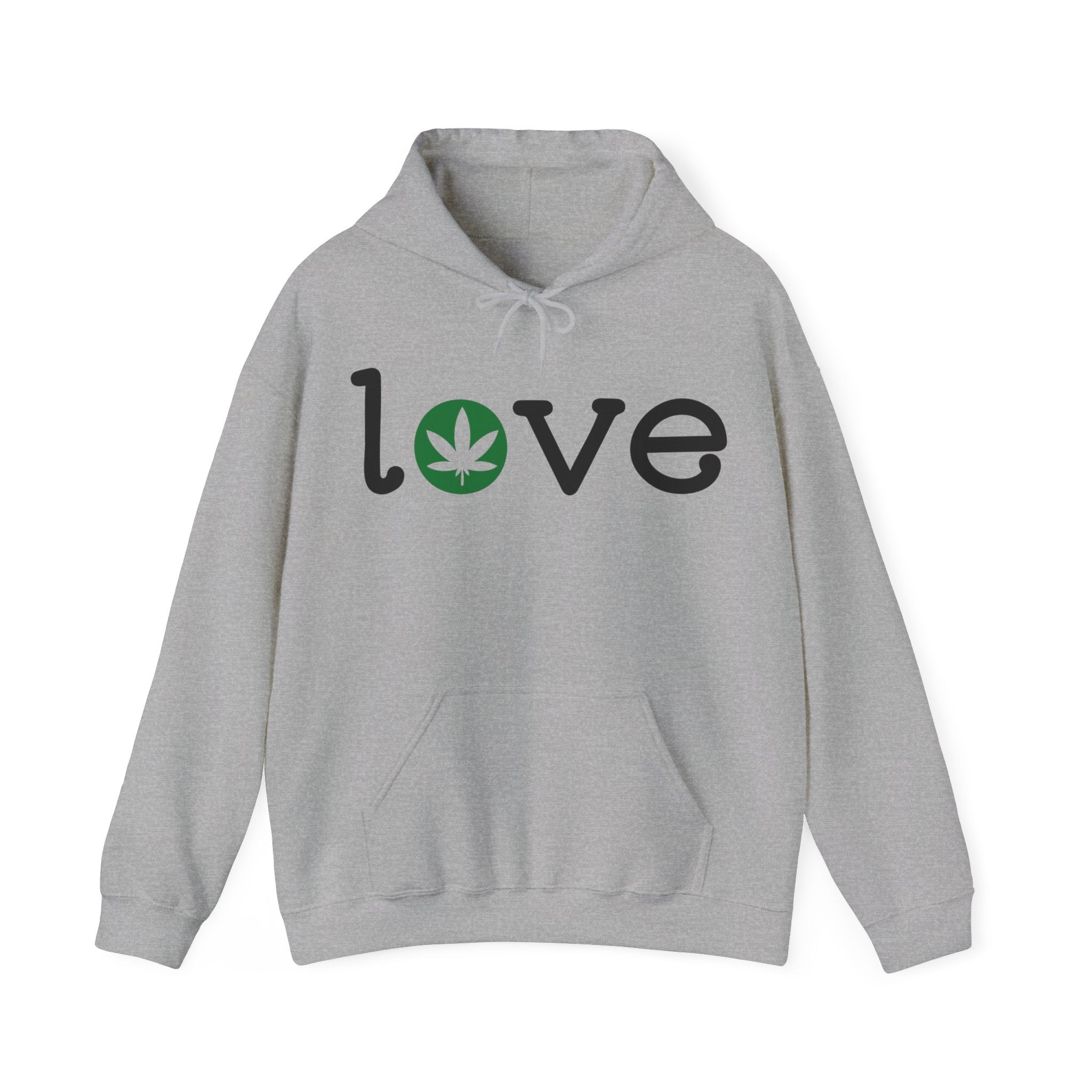 Love with Leaf Hoodie - Trendy Cannabis-Inspired Fashion