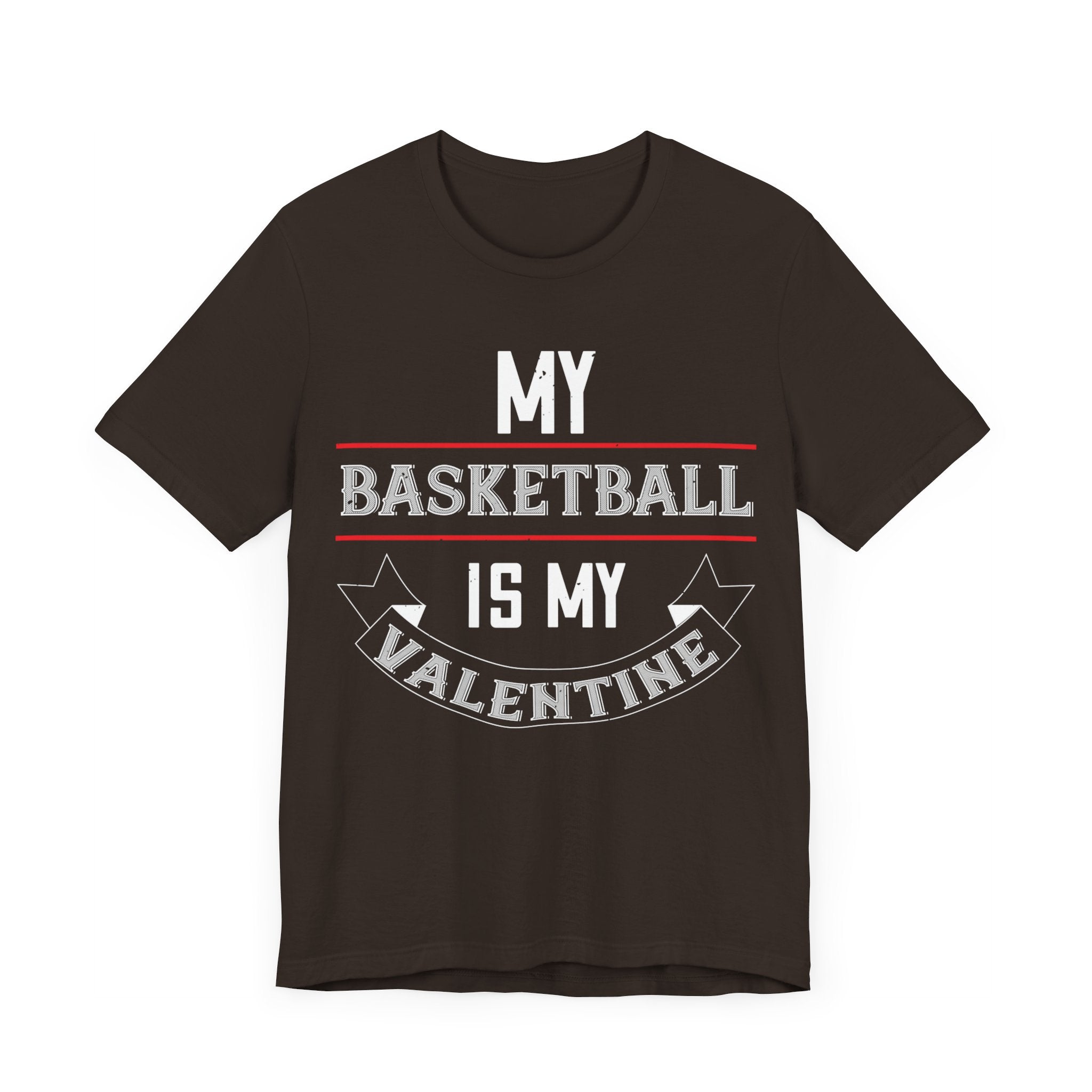 Basketball Lover's Valentine Tee - Sports Enthusiast's Delight - Unisex Jersey Short Sleeve Tee