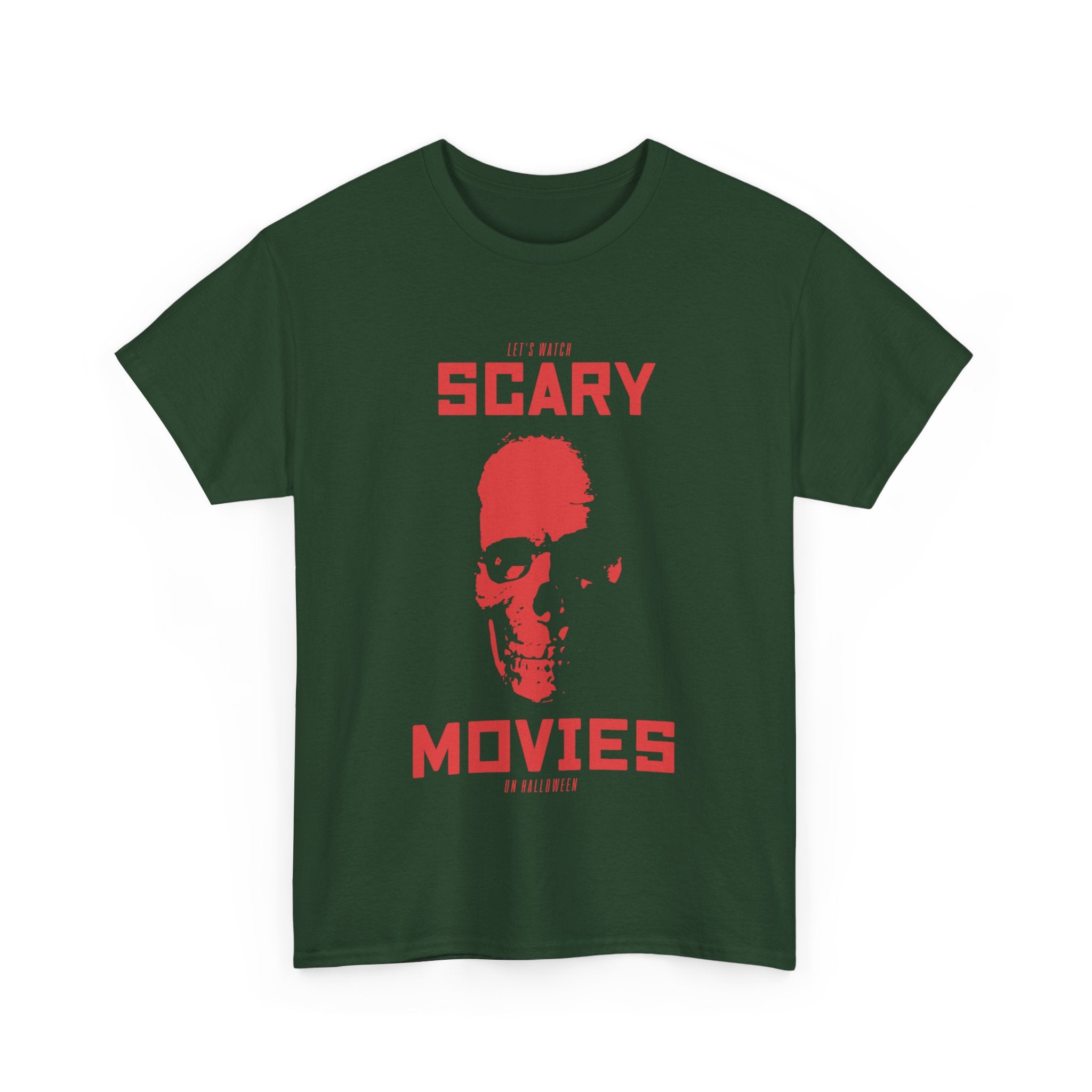 Let's Watch Scary Movies on Halloween T-Shirt - Spooky Film Night Tee - Haunted Movie Marathon Shirt