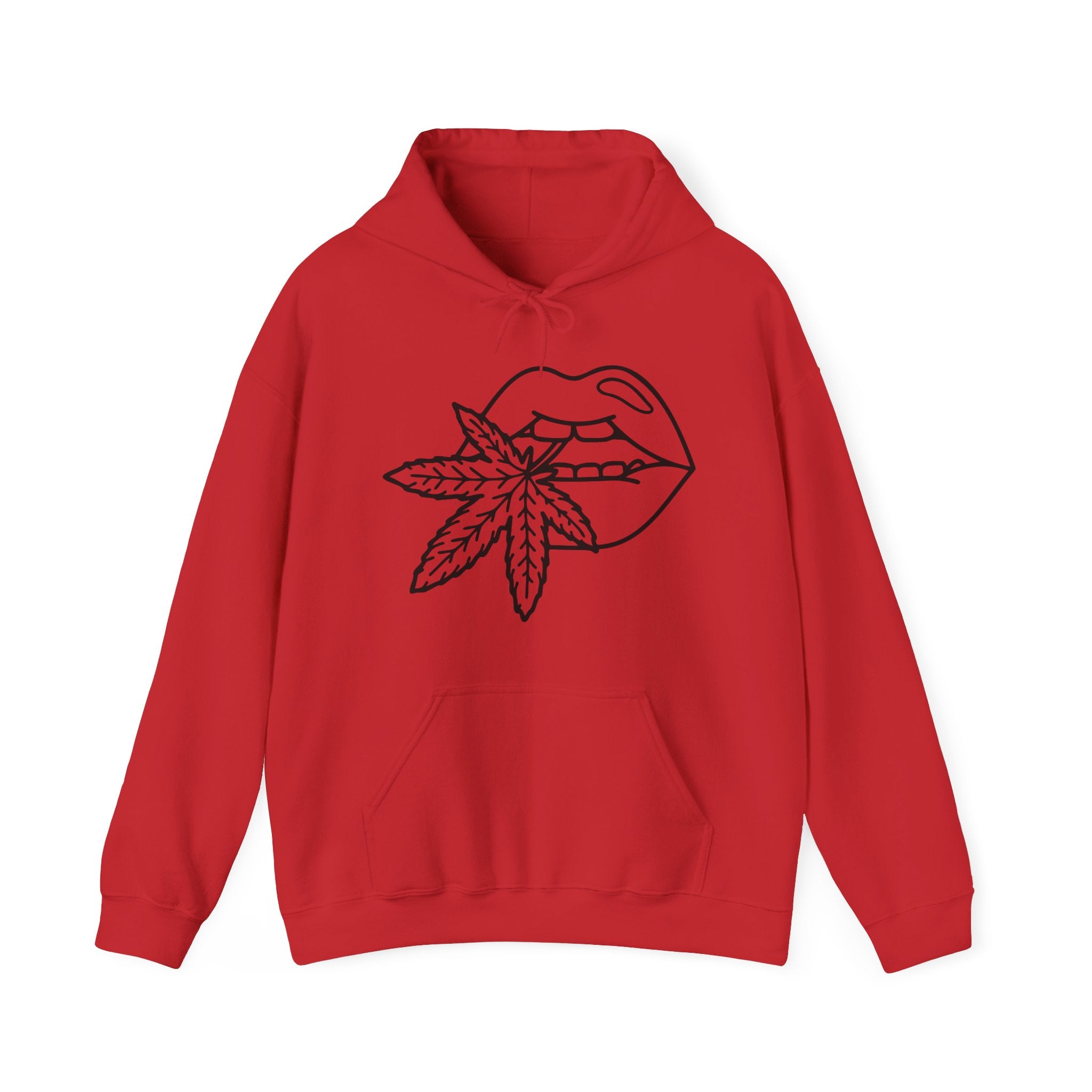 Lips and Leaf Fusion Hoodie - Stylish Nature Embrace