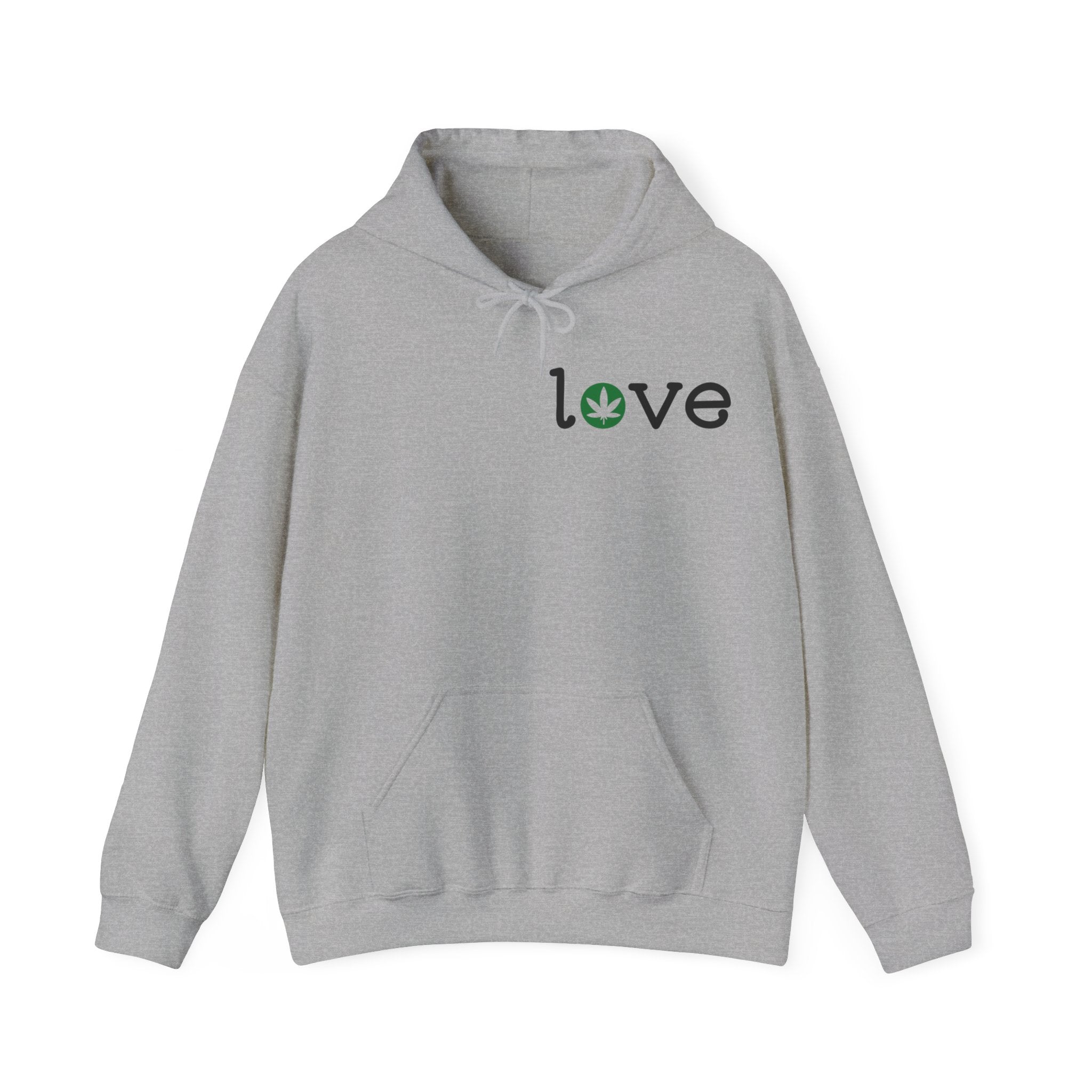 Love with Leaf Hoodie - Stylish Cannabis-Inspired Apparel