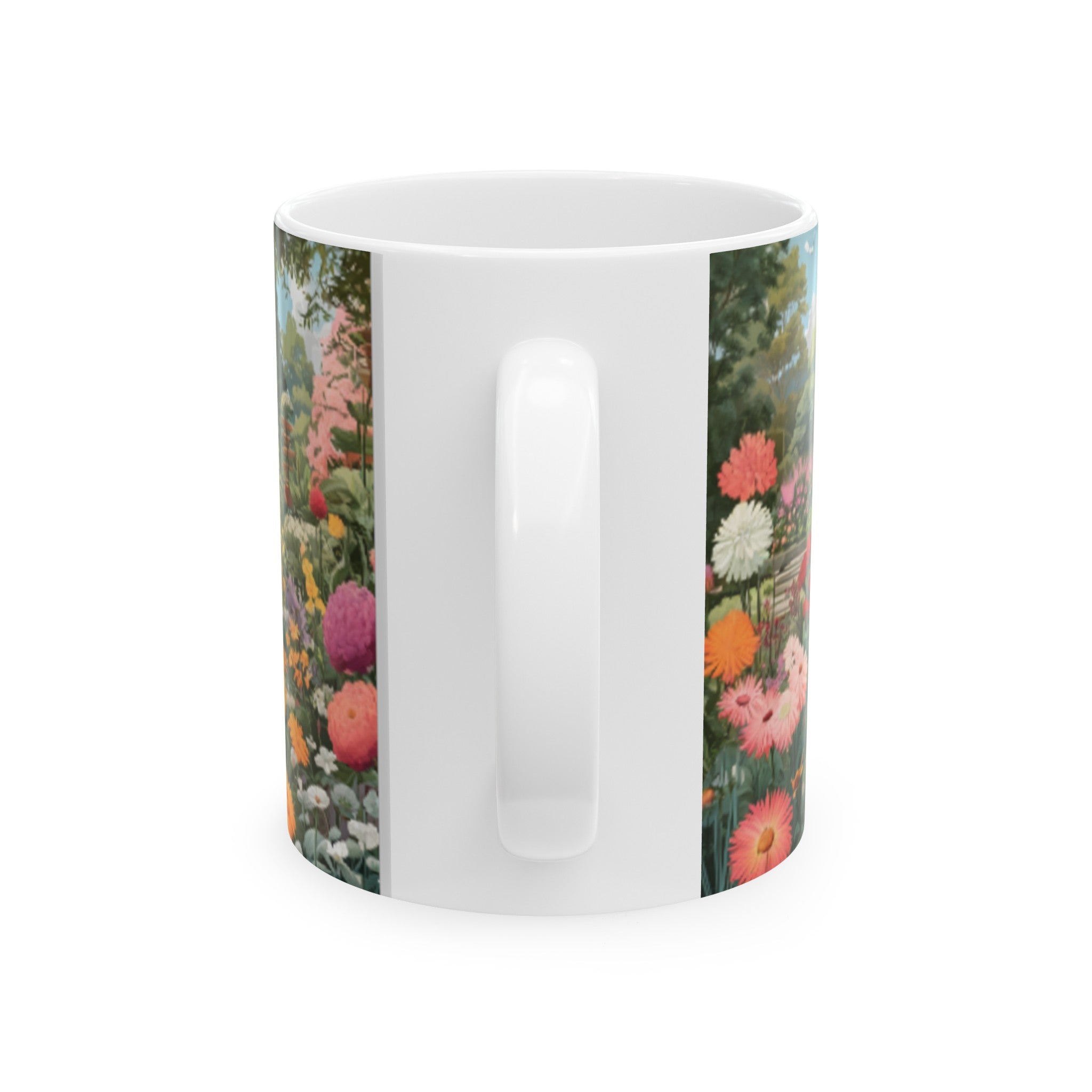 Botanical Garden Illustration Ceramic Mug - Home & Living Coffee Mugs with Botanical Art Print - 11oz/15oz Floral Design Kitchenware