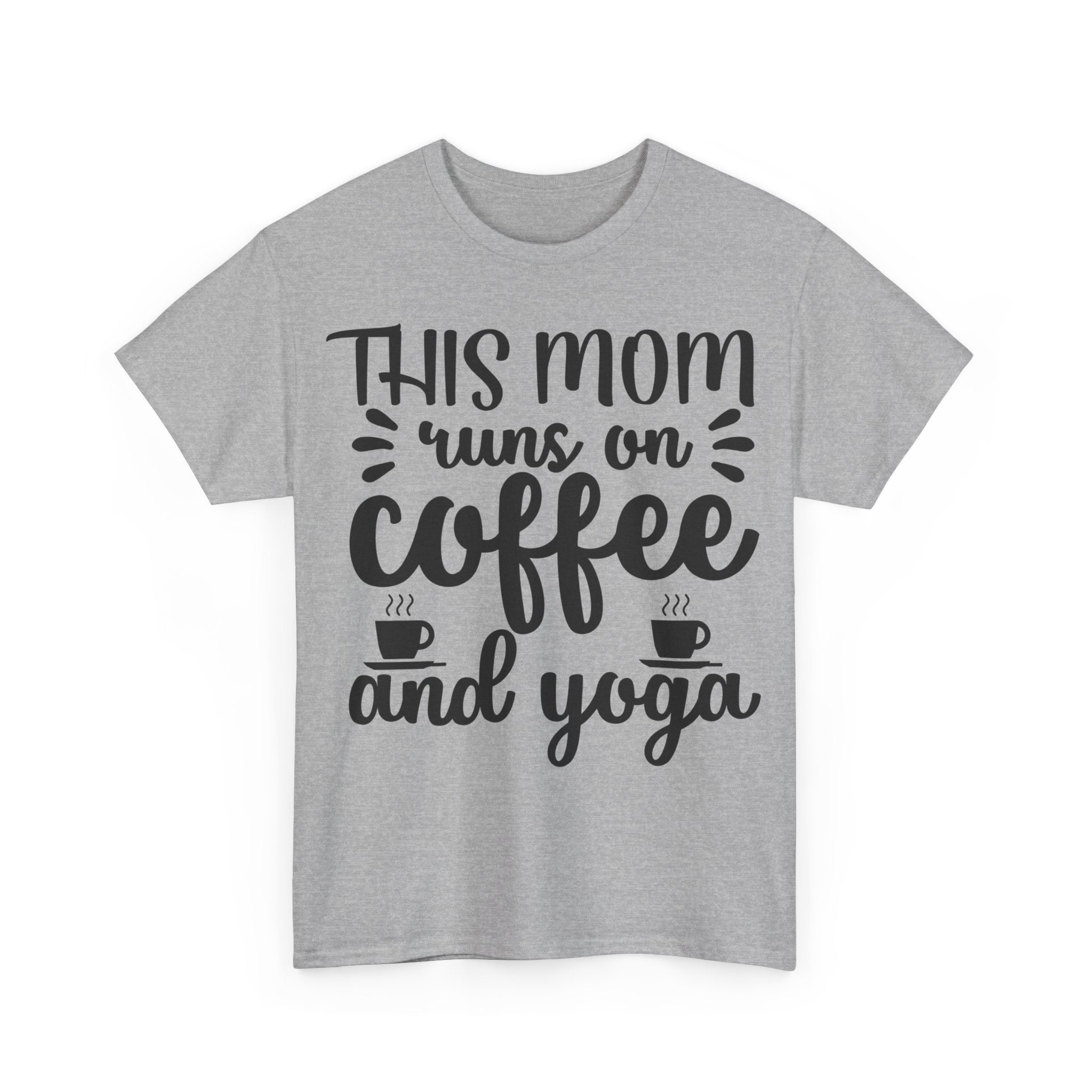 This Mom Runs on Coffee and Yoga T-Shirt | Funny Mom Tee | Yoga Lover Shirt | Mother's Day Gift