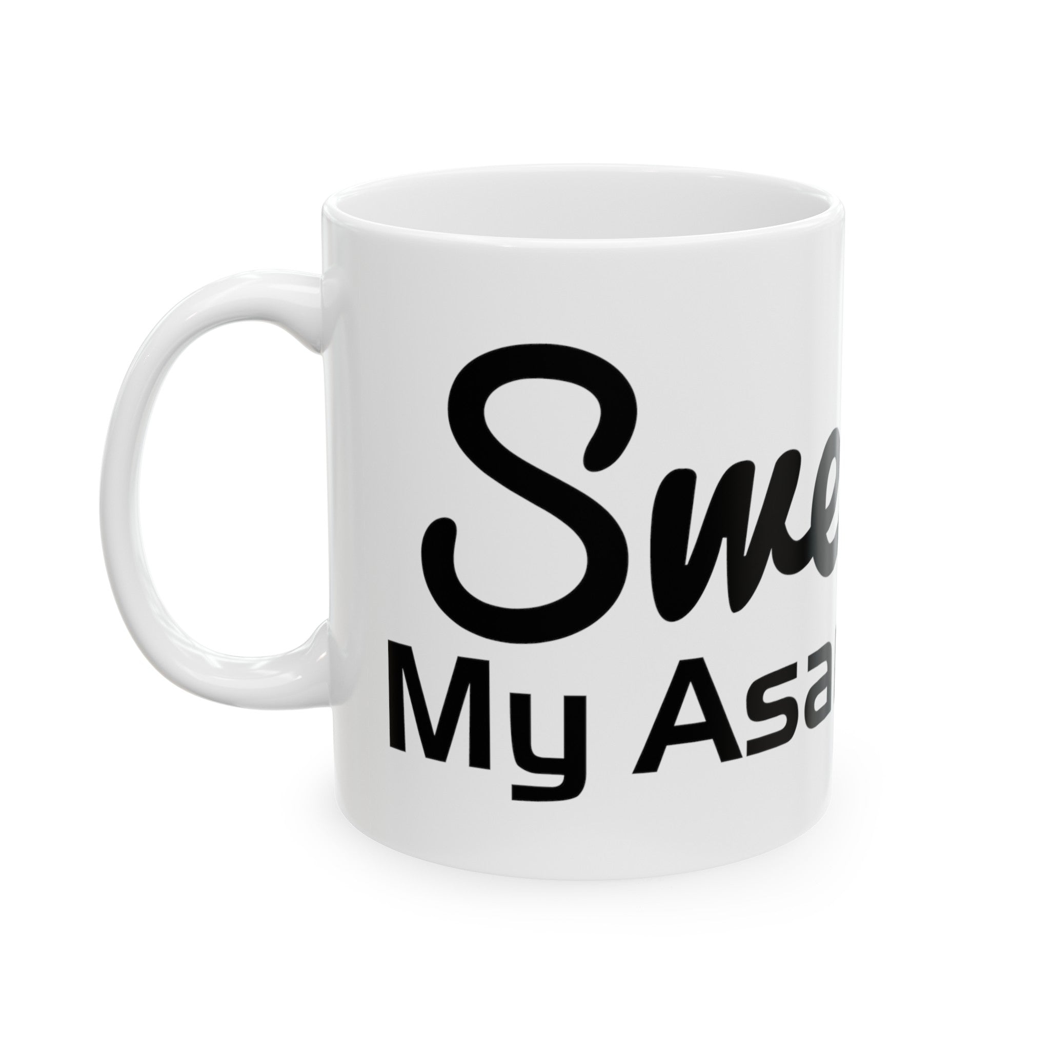 Sweating My Asana Off Yoga Mug | Funny Workout Coffee Cup | Fitness Motivation Tea Mug | Humorous Yoga Gift