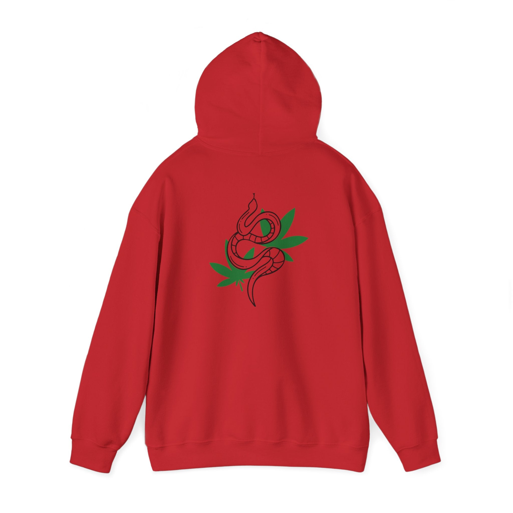 Serpent's Embrace: Striking Hoodie with Snake on Marijuana Leaf Design