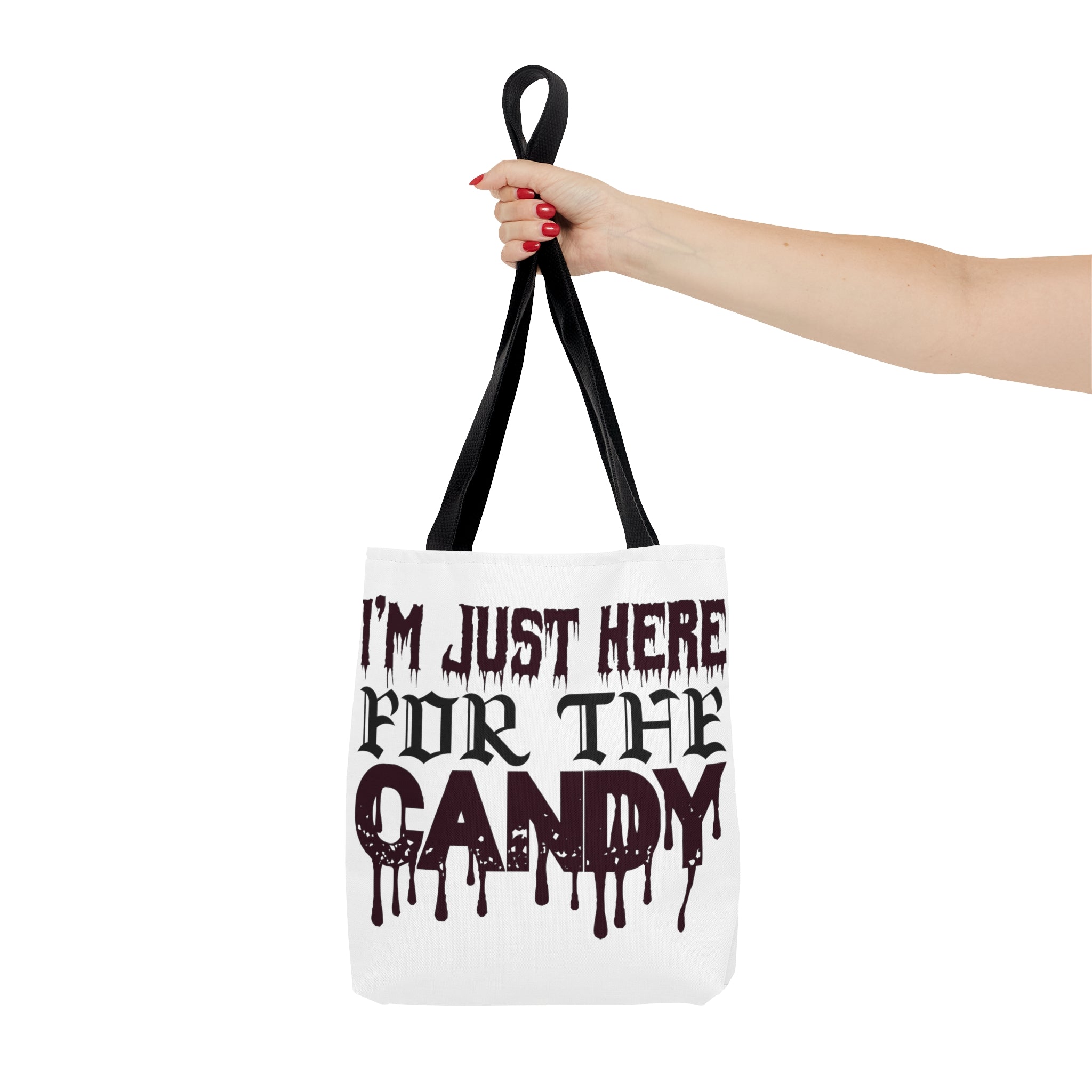 Halloween Candy Bag - 'I'm Just Here for the Candy' - Trick or Treat Tote Bag - Kids Halloween Treat Holder