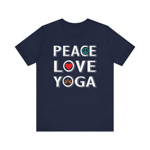 Peace Love Yoga T-shirt, Yoga Tshirt, Meditation Shirt, Peace Unisex Shirt, Crewneck Shirt, Short Sleeve Tee, Gift for Him, Gift for Her