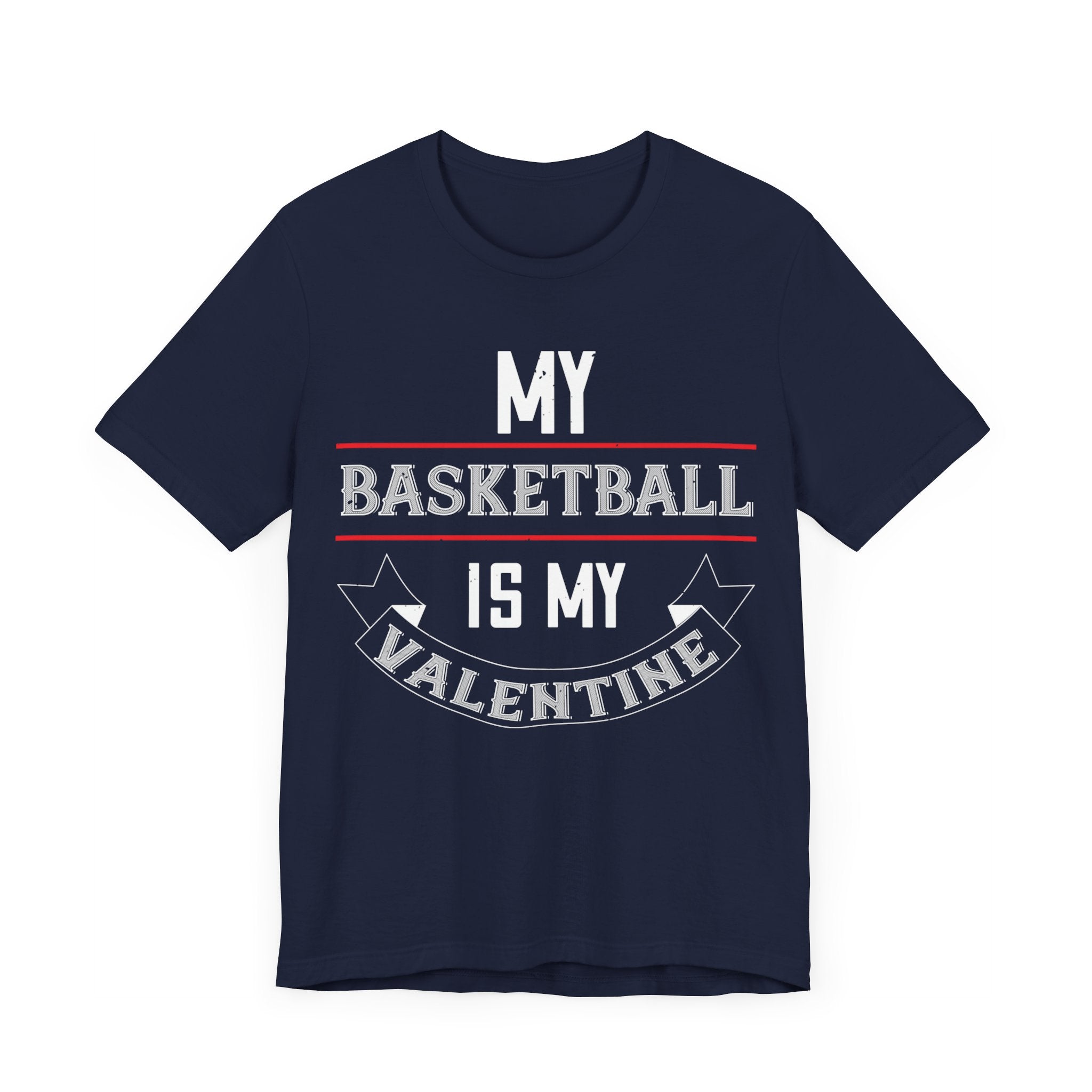 Basketball Lover's Valentine Tee - Sports Enthusiast's Delight - Unisex Jersey Short Sleeve Tee