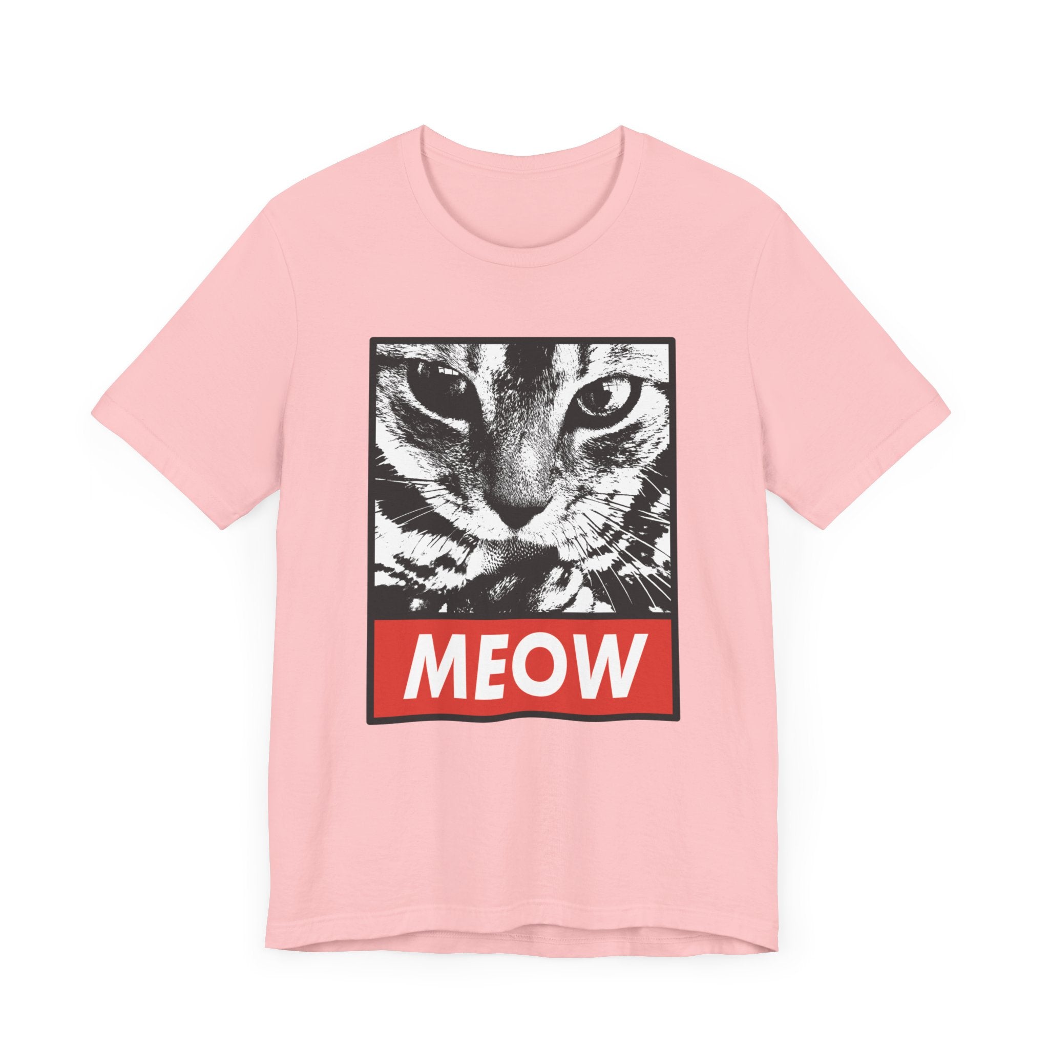 Meow T-shirt, Cat Lover Tshirt, Pet Lover Shirt, Animal Shirt, Cat Crewneck Shirt, Cute Cat Short Sleeve Tee, Gift for Him, Gift for Her