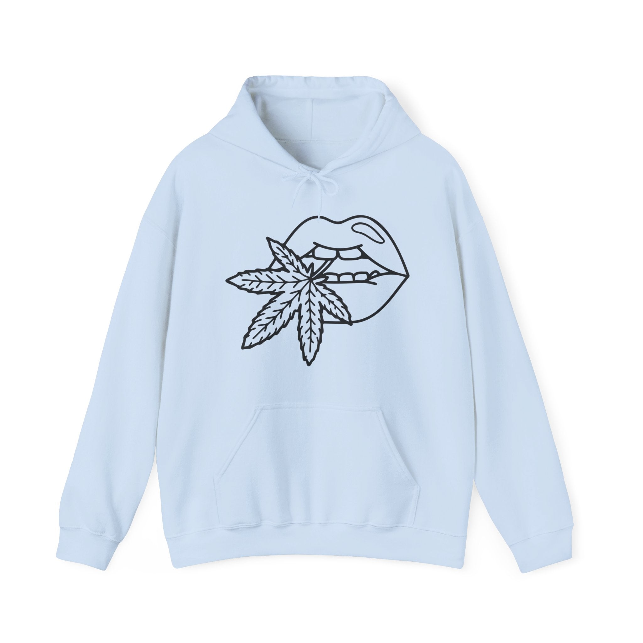 Lips and Leaf Fusion Hoodie - Stylish Nature Embrace