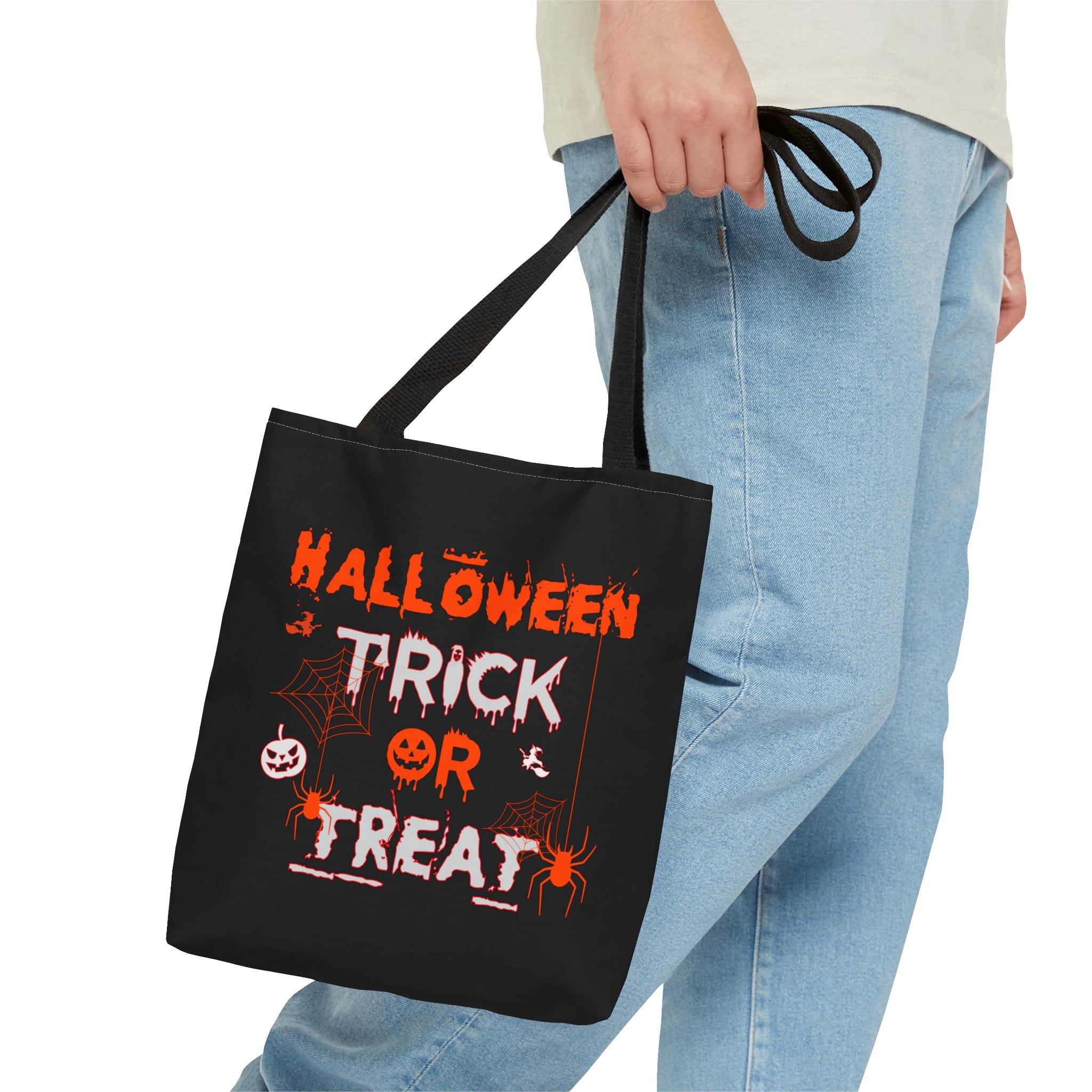 Halloween Trick or Treat Candy Bag - Spooky Halloween Tote Bag - Kids Halloween Candy Holder - Halloween Party Favor