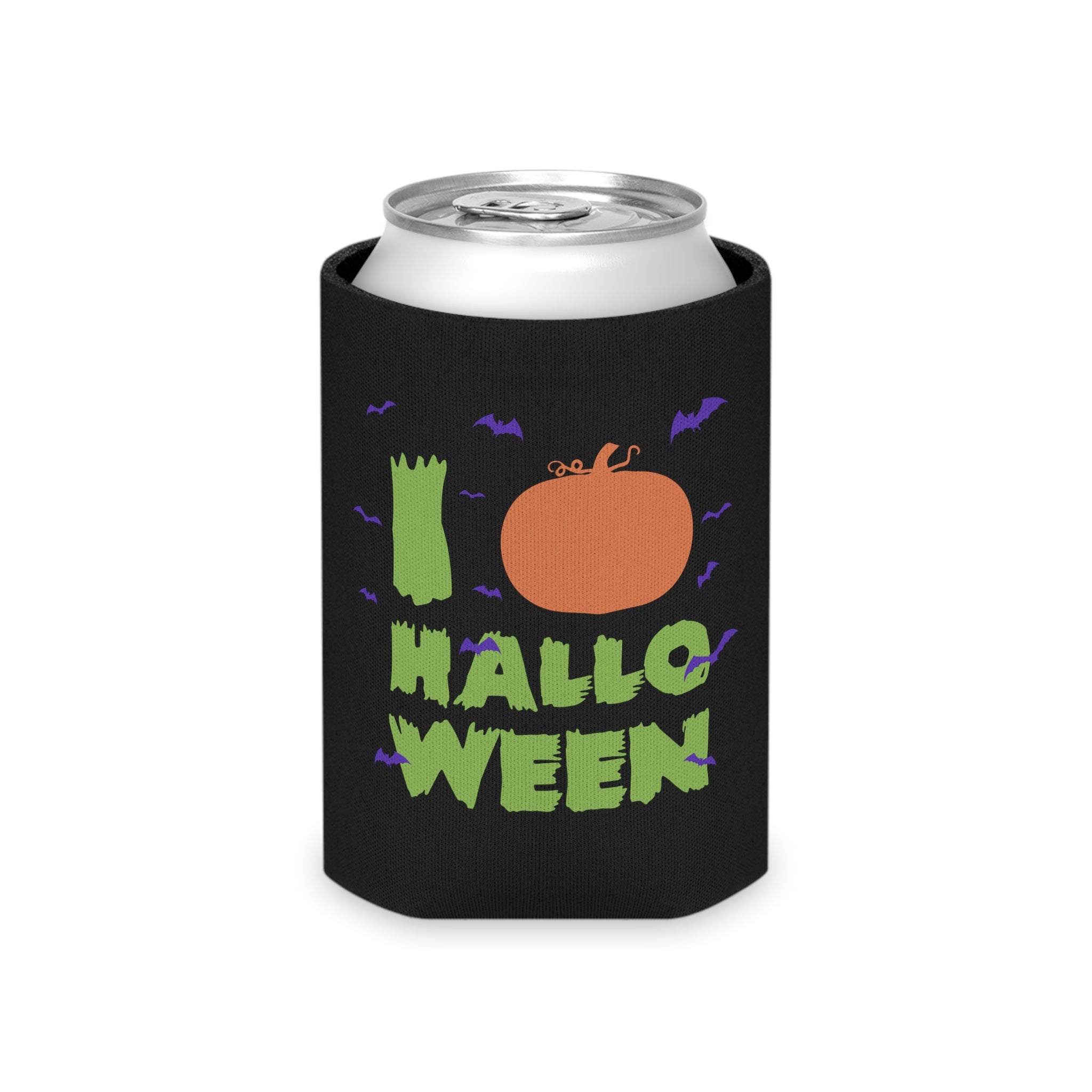 I Love Halloween Can Cooler - Festive Beverage Holder