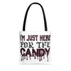 Halloween Candy Bag - 'I'm Just Here for the Candy' - Trick or Treat Tote Bag - Kids Halloween Treat Holder