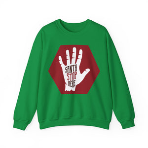 Charming 'Santa Stop Here' Christmas Sweatshirt for Holiday Fun