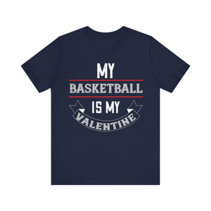 Basketball Lover's Valentine Tee - Sports Enthusiast's Delight - Unisex Jersey Short Sleeve Tee