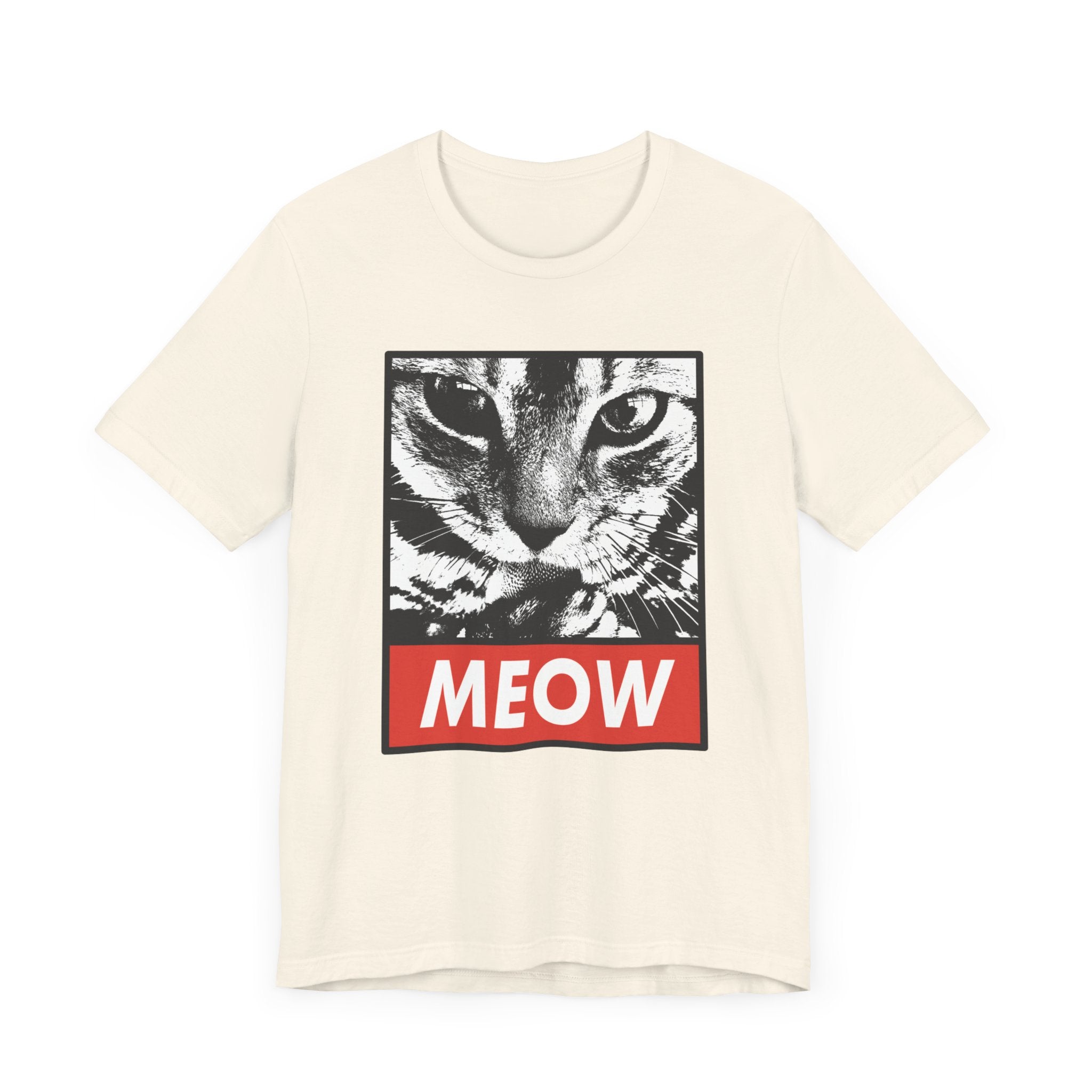 Meow T-shirt, Cat Lover Tshirt, Pet Lover Shirt, Animal Shirt, Cat Crewneck Shirt, Cute Cat Short Sleeve Tee, Gift for Him, Gift for Her