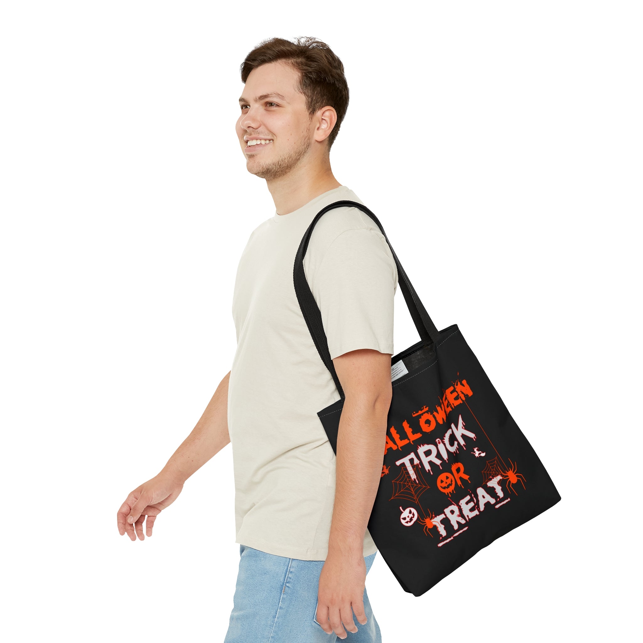 Halloween Trick or Treat Candy Bag - Spooky Halloween Tote Bag - Kids Halloween Candy Holder - Halloween Party Favor