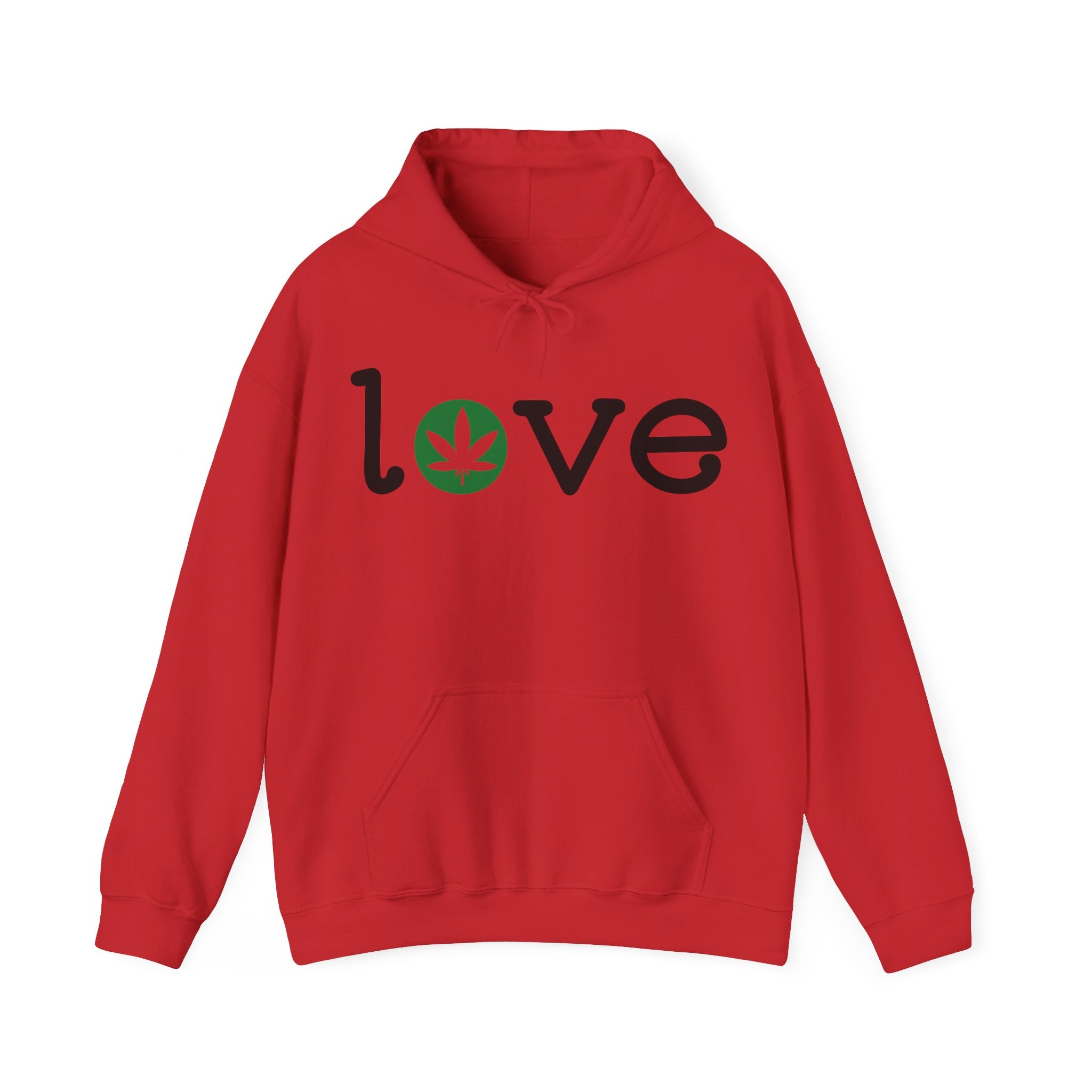 Love with Leaf Hoodie - Trendy Cannabis-Inspired Fashion