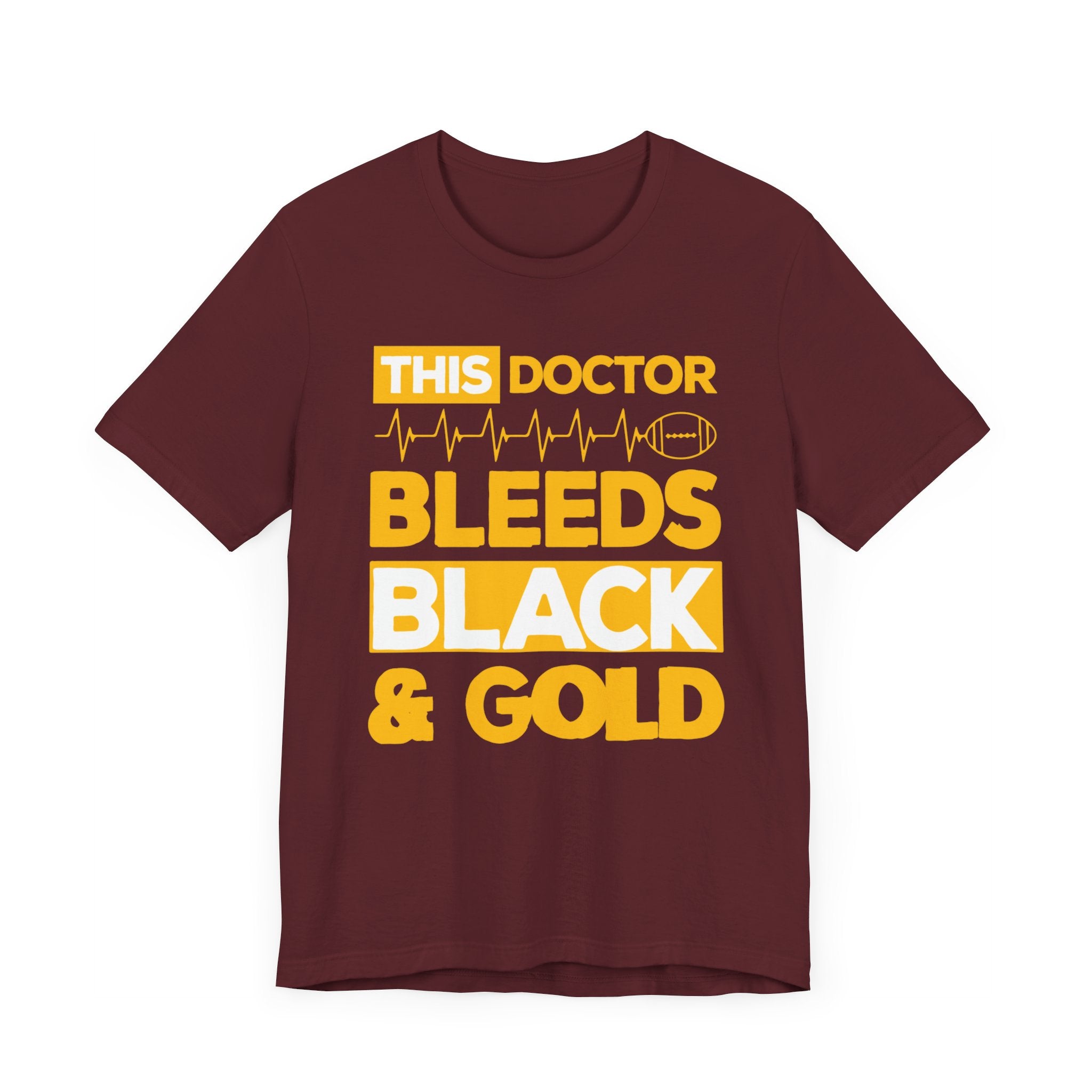 This Doctor Bleeds Black And Gold T-shirt, Doctor Tshirt, Nurse Unisex Shirt, Crewneck Shirt, Short Sleeve Tee, Gift for Him, Gift for Her