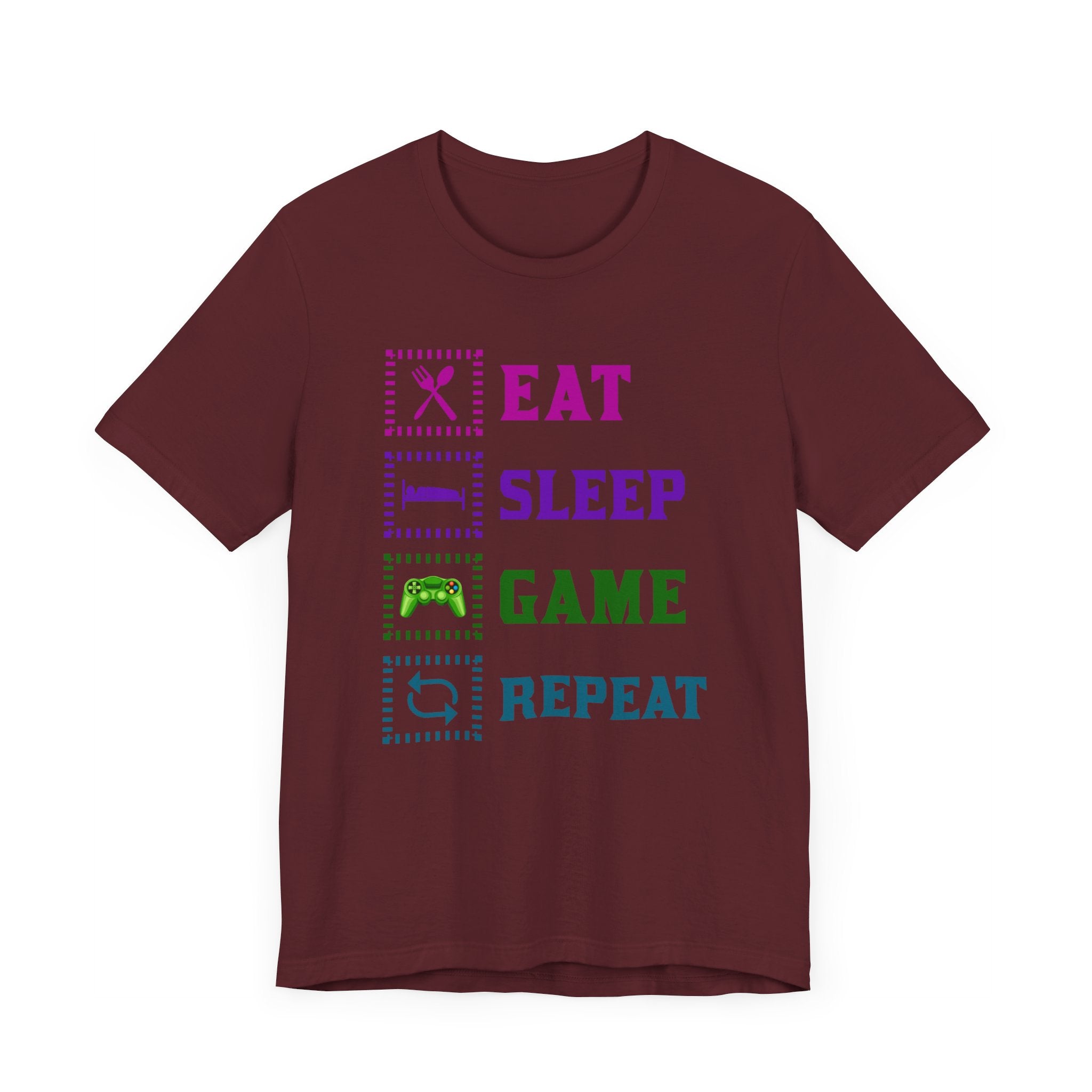 Eat Sleep Game Repeat T-shirt, Gaming Tshirt, Eat Sleep Shirt, Unisex Shirt, Crewneck Shirt, Short Sleeve Tee, Gift for Him, Gift for Her