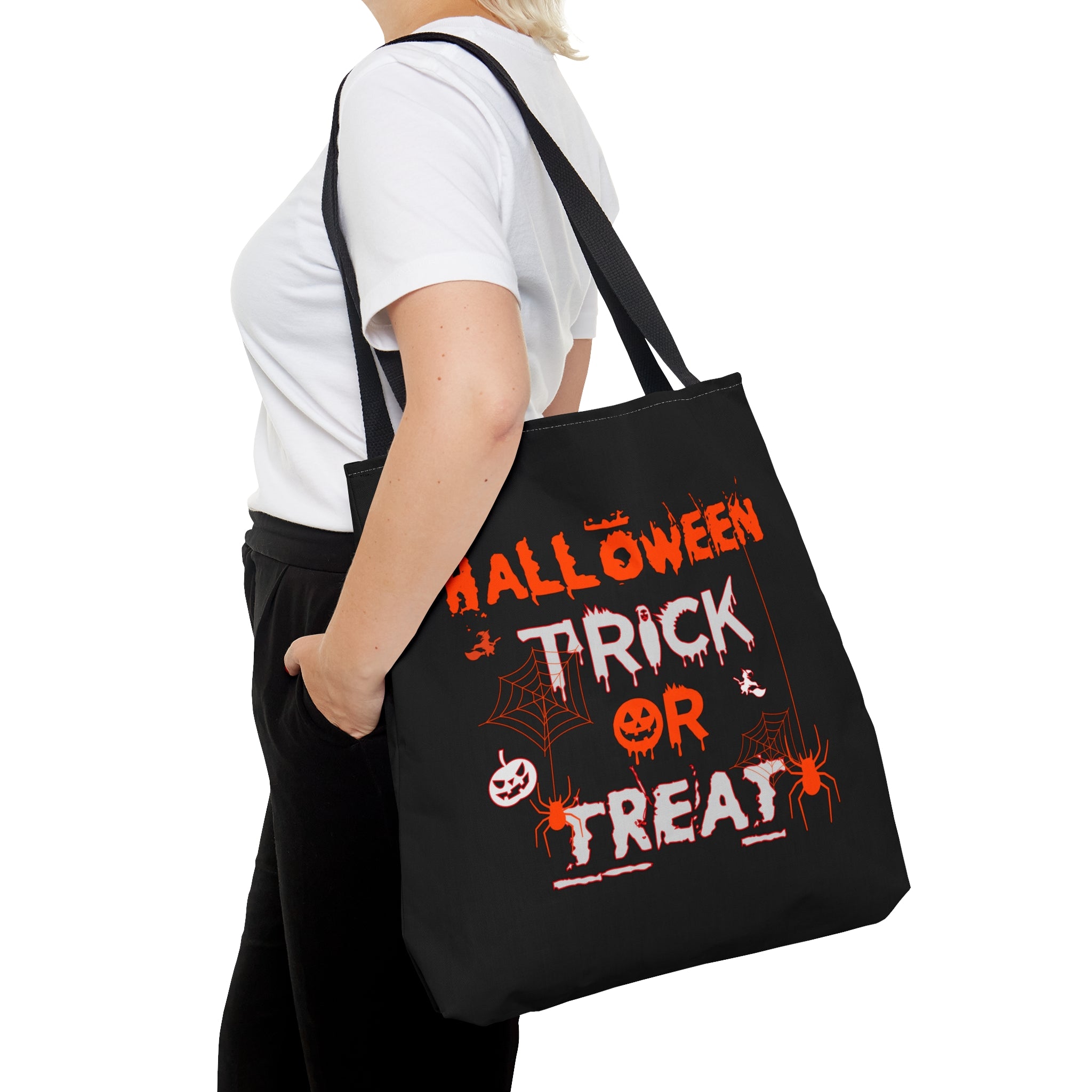 Halloween Trick or Treat Candy Bag - Spooky Halloween Tote Bag - Kids Halloween Candy Holder - Halloween Party Favor