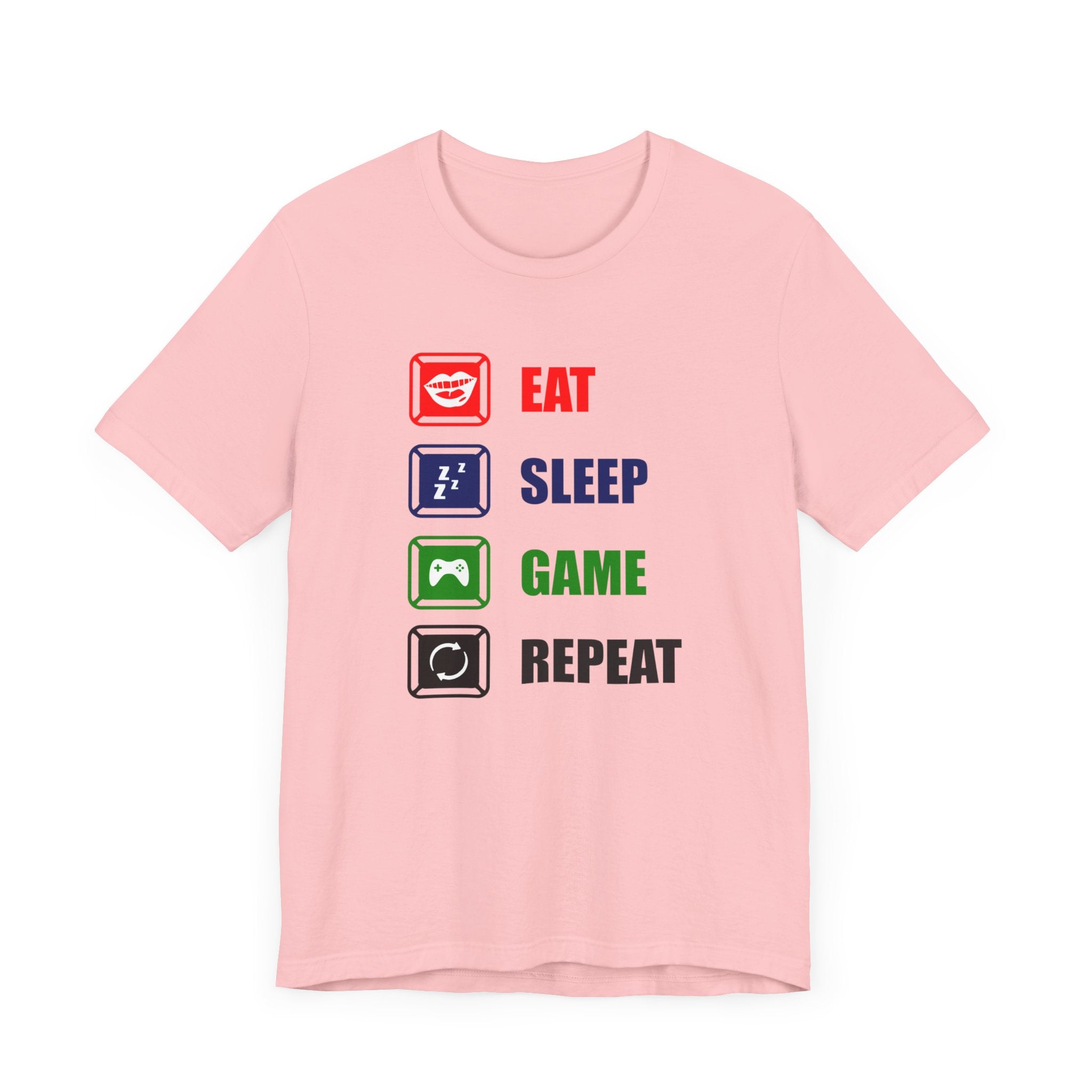 Eat Sleep Game Repeat T-shirt, Relax Tshirt, Gamer Shirt, Gameboy Unisex Shirt, Gaming Crewneck Shirt, Short Sleeve Tee, Gift for Him