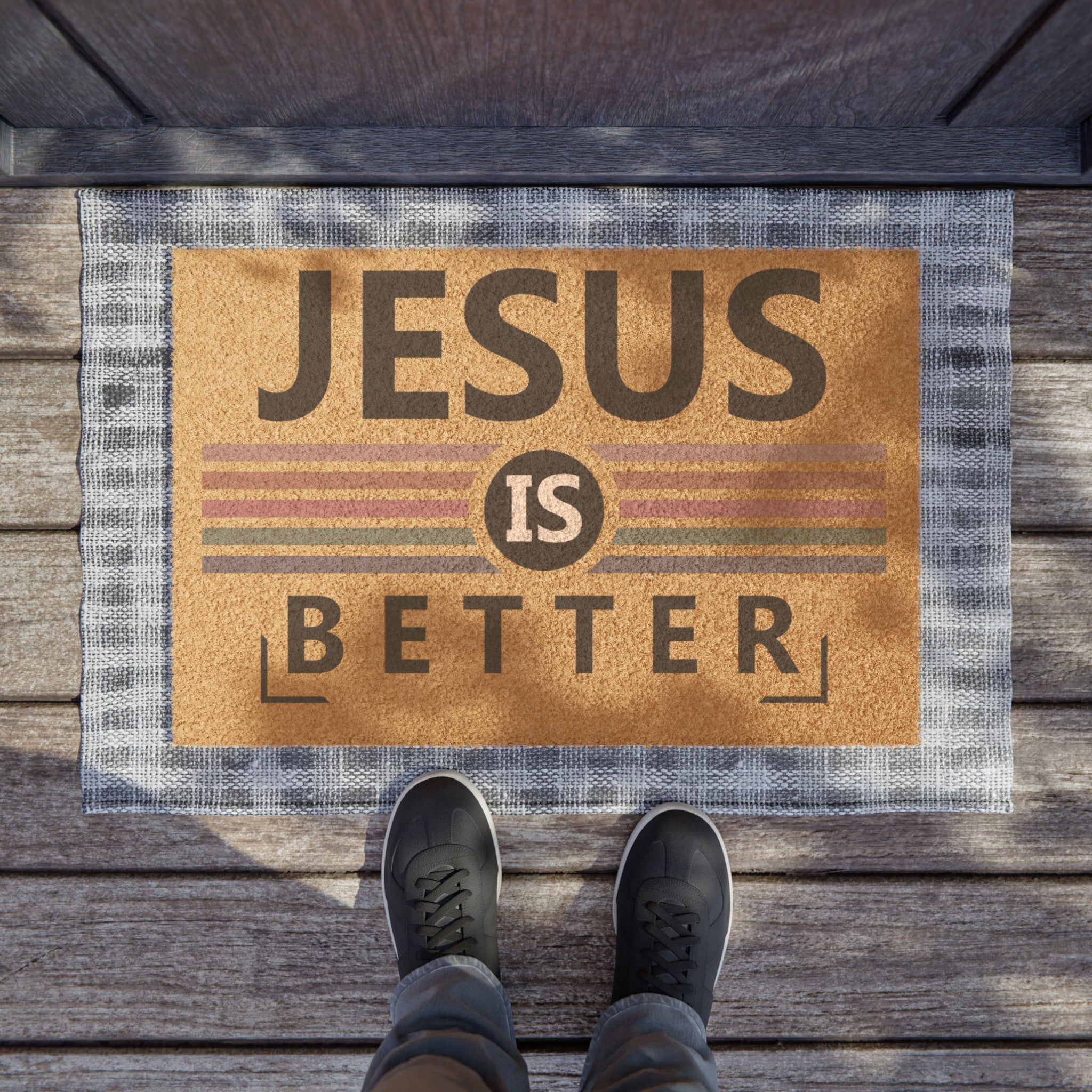 Embrace Grace: 'Jesus is Better' Family-Friendly Doormat