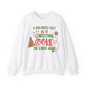 Indulgent 'Balanced Diet' Christmas Cookie Sweatshirt