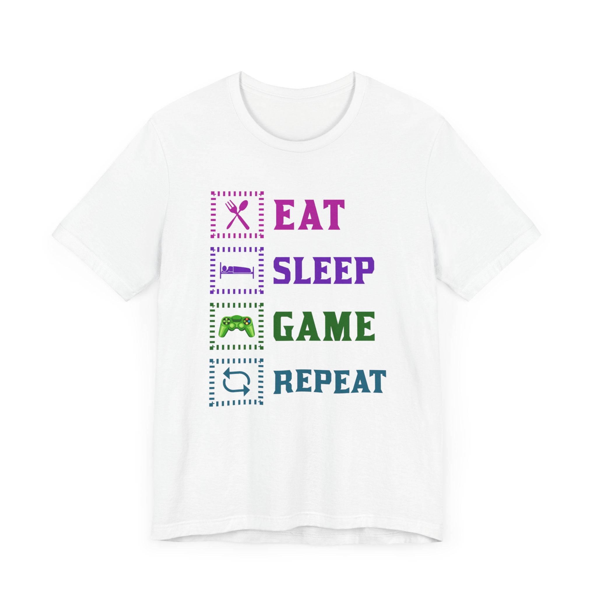 Eat Sleep Game Repeat T-shirt, Gaming Tshirt, Eat Sleep Shirt, Unisex Shirt, Crewneck Shirt, Short Sleeve Tee, Gift for Him, Gift for Her