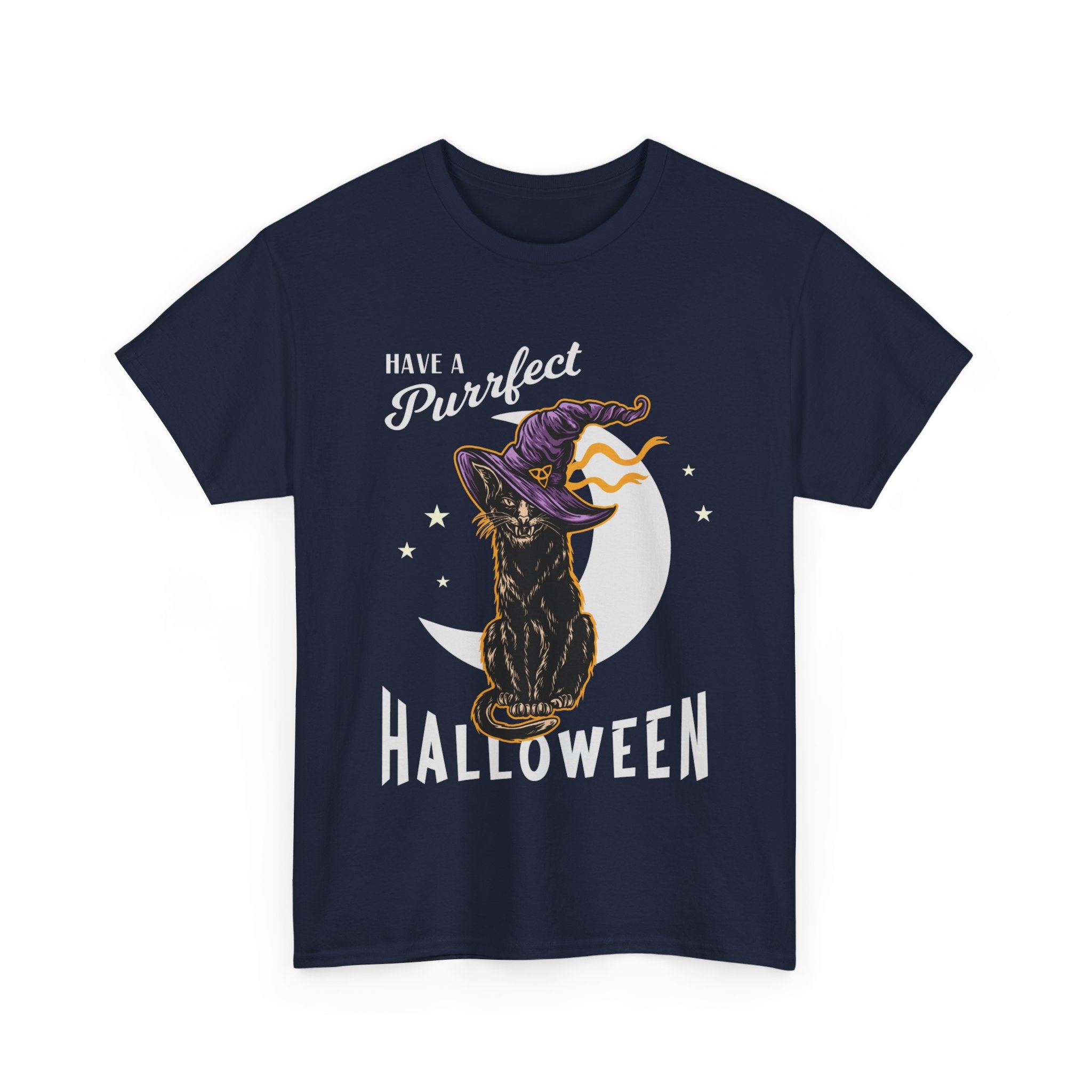 Have a Purrfect Halloween T-Shirt - Cute Cat Halloween Tee - Spooky Kitty Costume Shirt