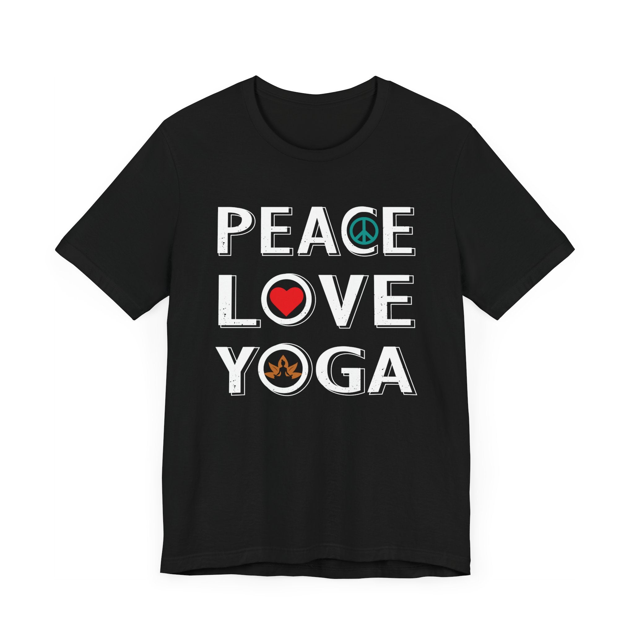 Peace Love Yoga T-shirt, Yoga Tshirt, Meditation Shirt, Peace Unisex Shirt, Crewneck Shirt, Short Sleeve Tee, Gift for Him, Gift for Her