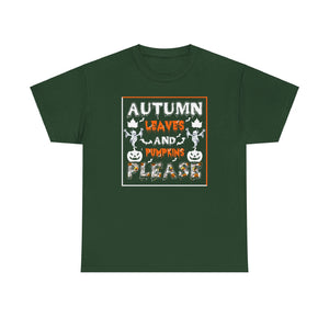 Autumn Leaves and Pumpkins Please T-Shirt - Fall Harvest Tee