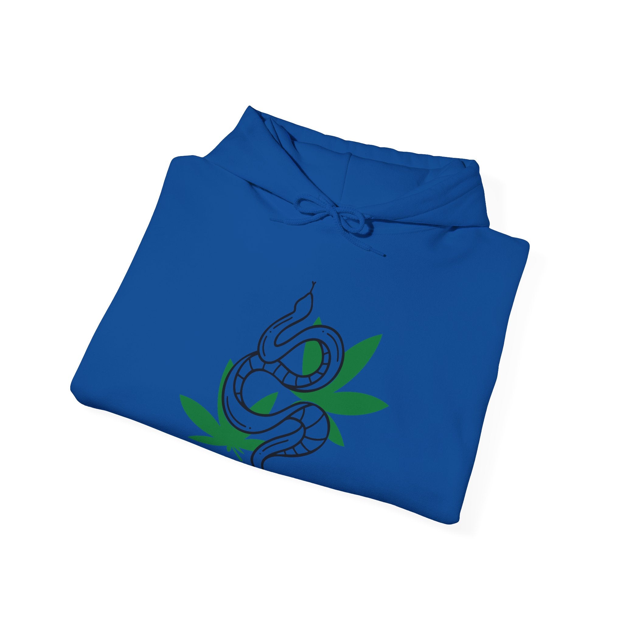 Serpent Greens: Stylish Hoodie with Snake and Marijuana Leaf Design