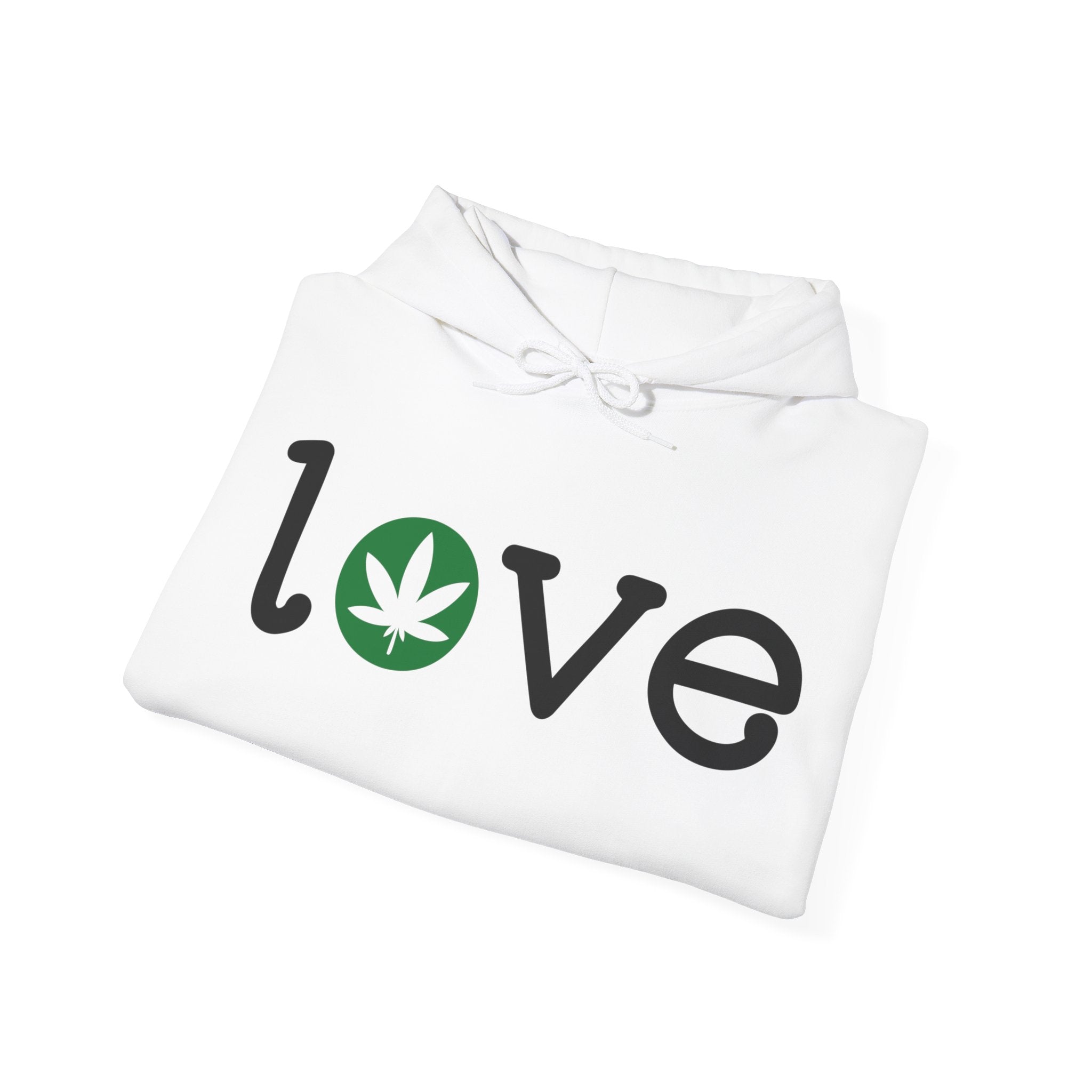 Love with Leaf Hoodie - Trendy Cannabis-Inspired Fashion