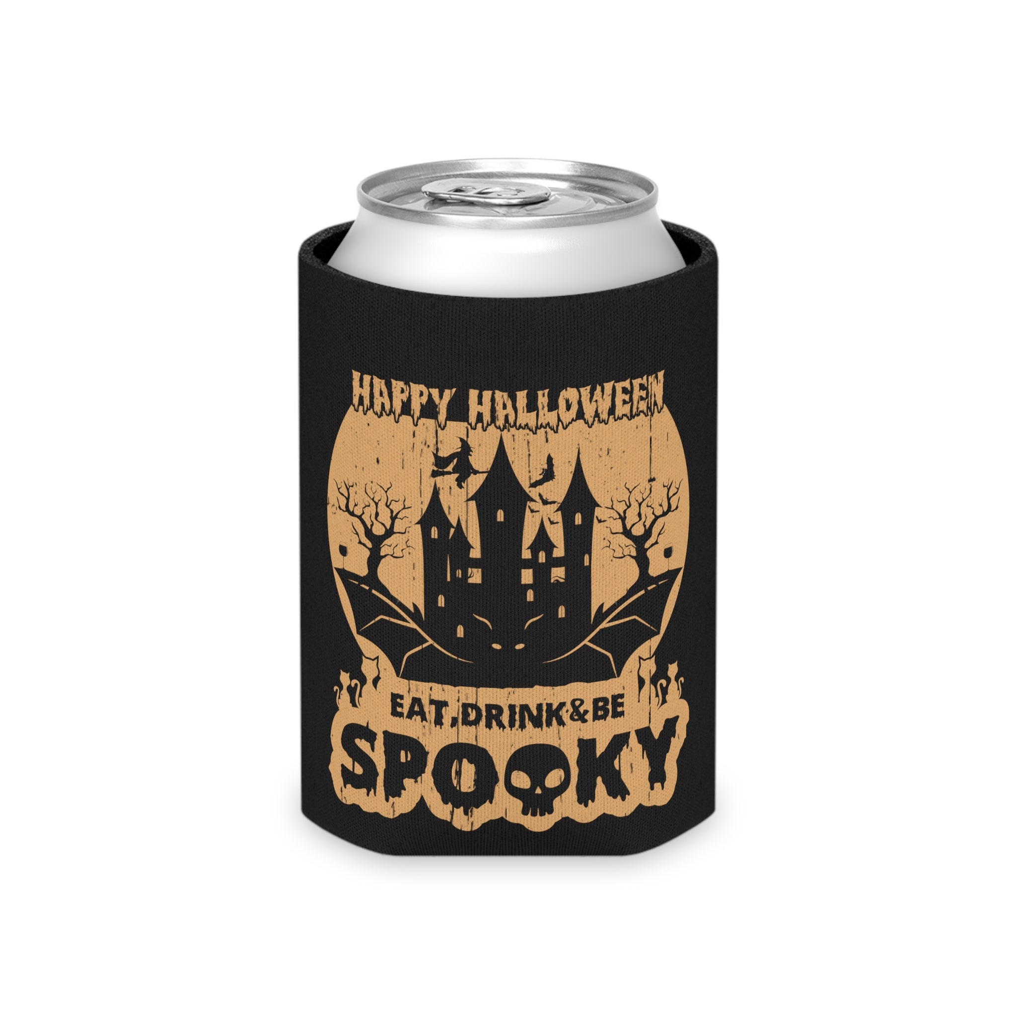 Eat, Drink & Be Spooky Can Cooler - Halloween Party Favor