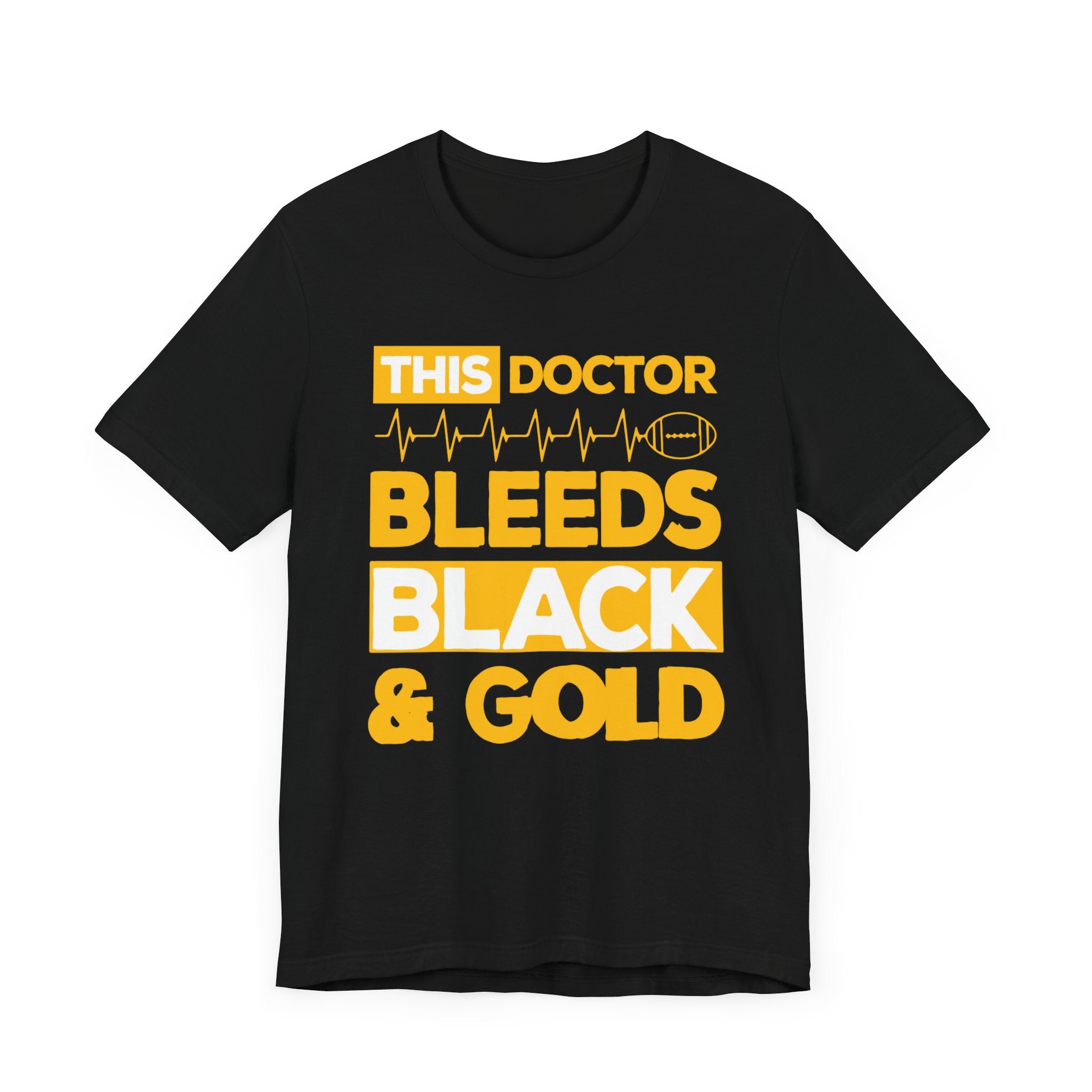 This Doctor Bleeds Black And Gold T-shirt, Doctor Tshirt, Nurse Unisex Shirt, Crewneck Shirt, Short Sleeve Tee, Gift for Him, Gift for Her