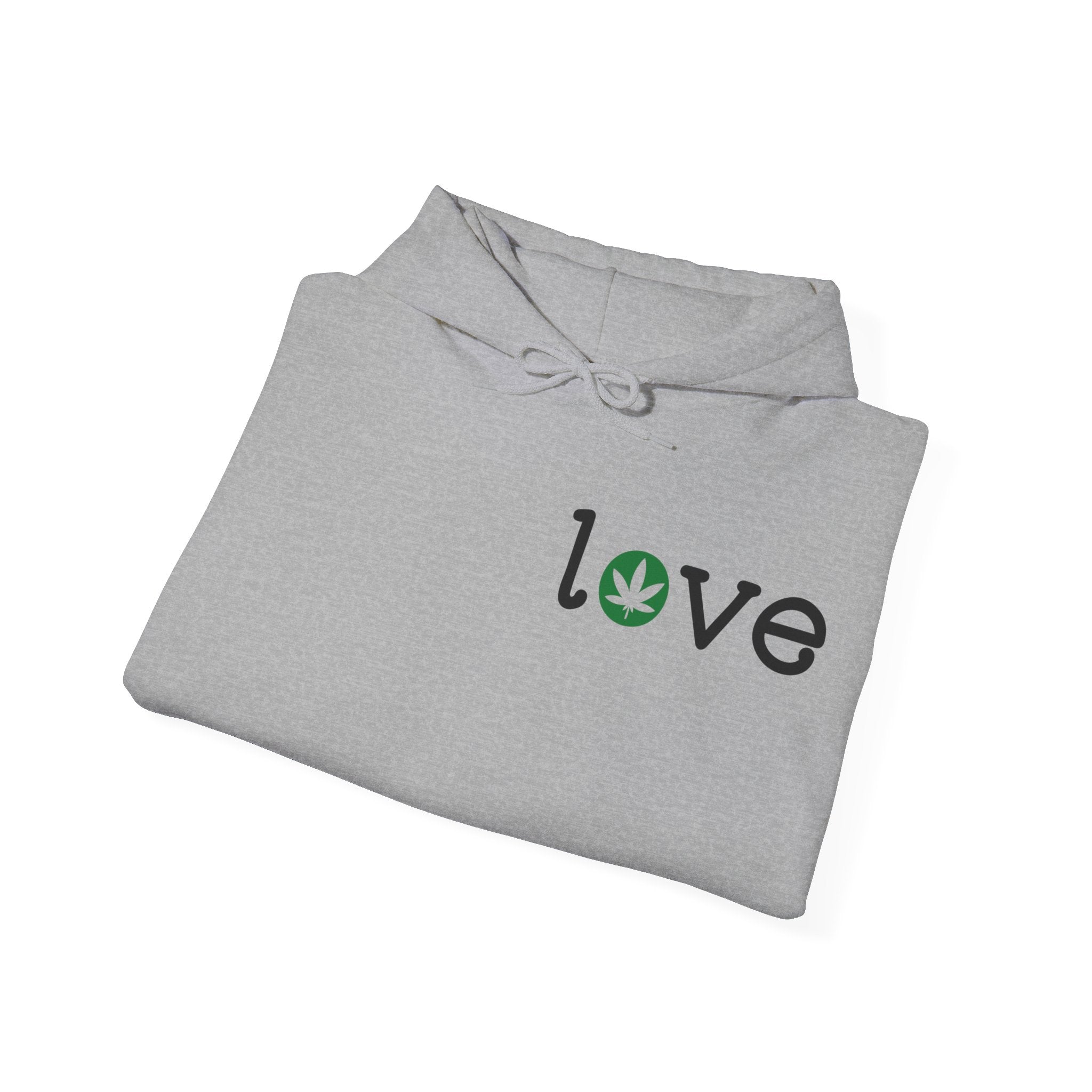 Love with Leaf Hoodie - Stylish Cannabis-Inspired Apparel