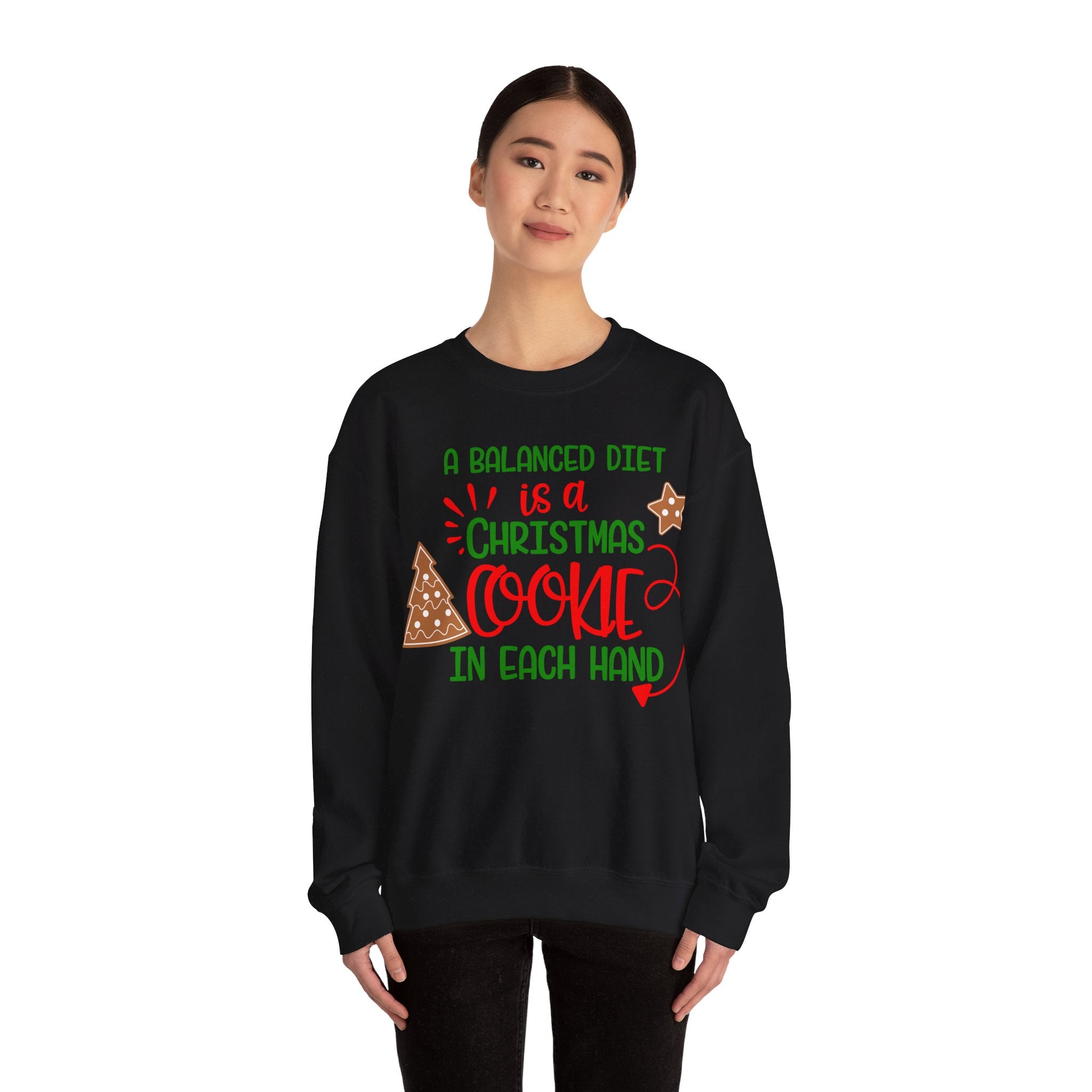 Indulgent 'Balanced Diet' Christmas Cookie Sweatshirt