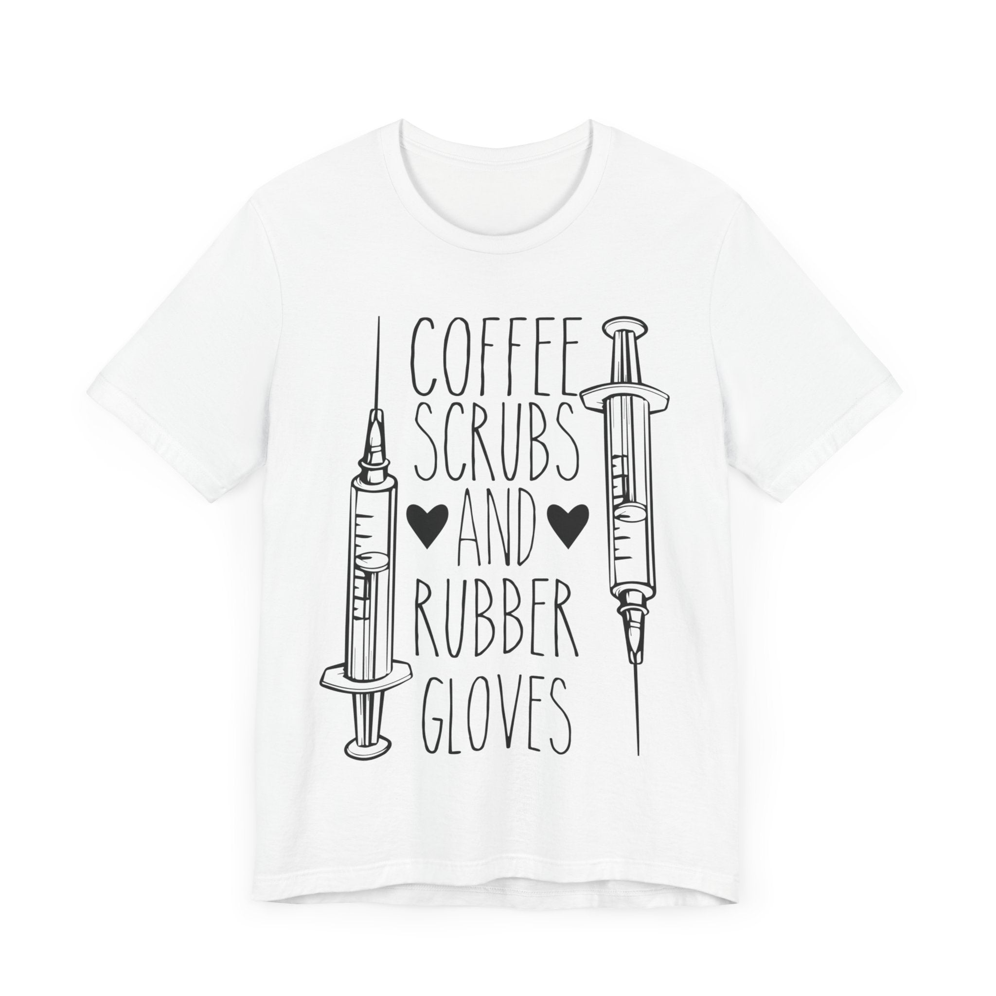 Coffee Scrubs And Rubber Gloves T-shirt, Nurse Tshirt, Medical Unisex Shirt, Crewneck Shirt, Short Sleeve Tee, Gift for Him, Gift for Her