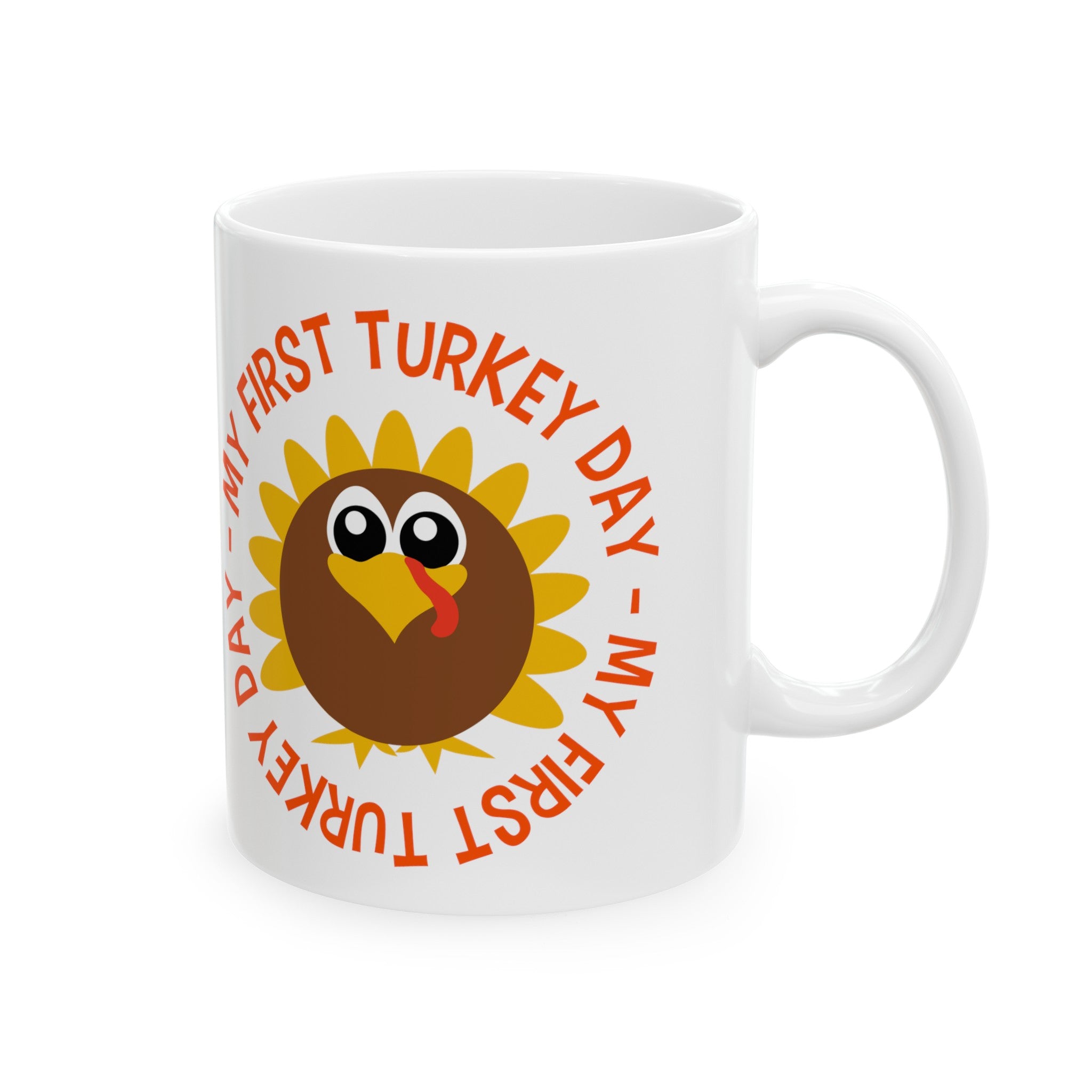 Thanksgiving Ceramic Mug, pumpkin pie, baby's first Turkey Day, Gift For Thanksgiving, Fall Coffee mug