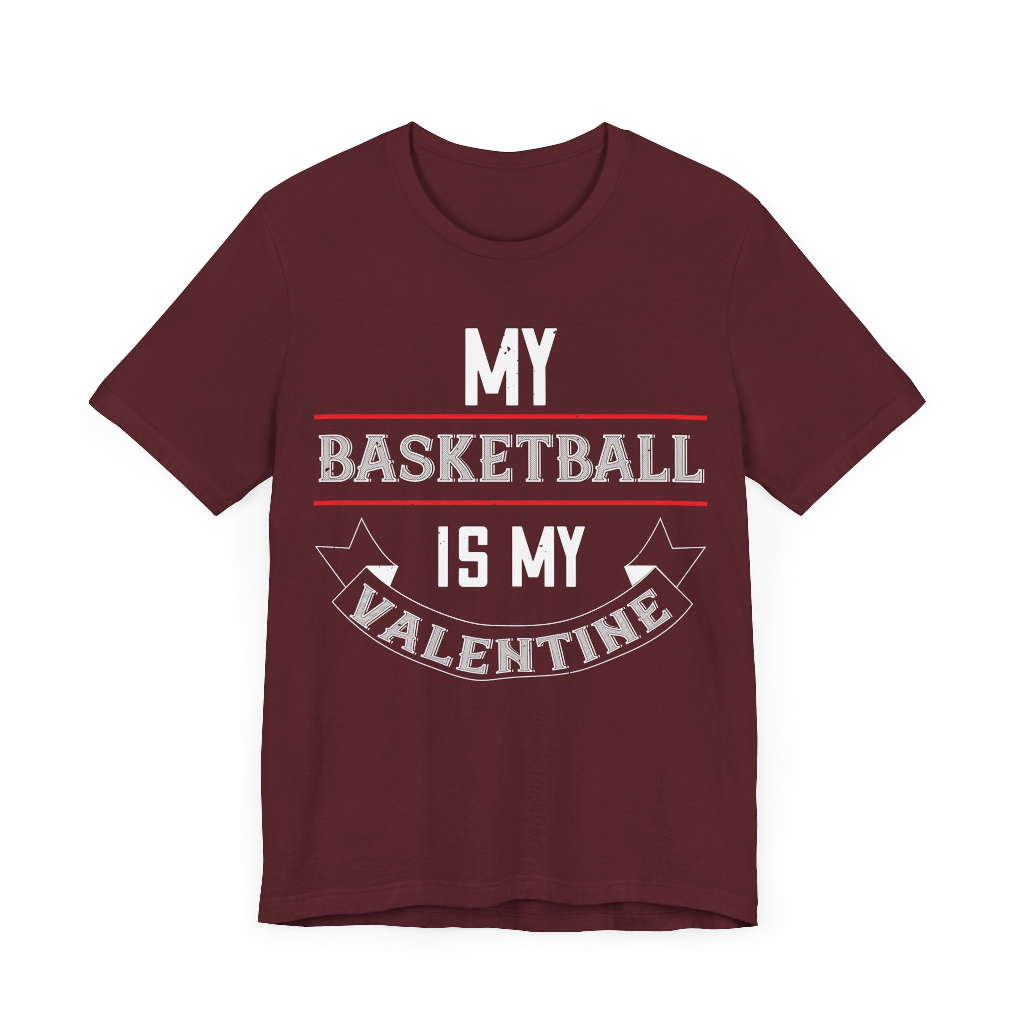 Basketball Lover's Valentine Tee - Sports Enthusiast's Delight - Unisex Jersey Short Sleeve Tee