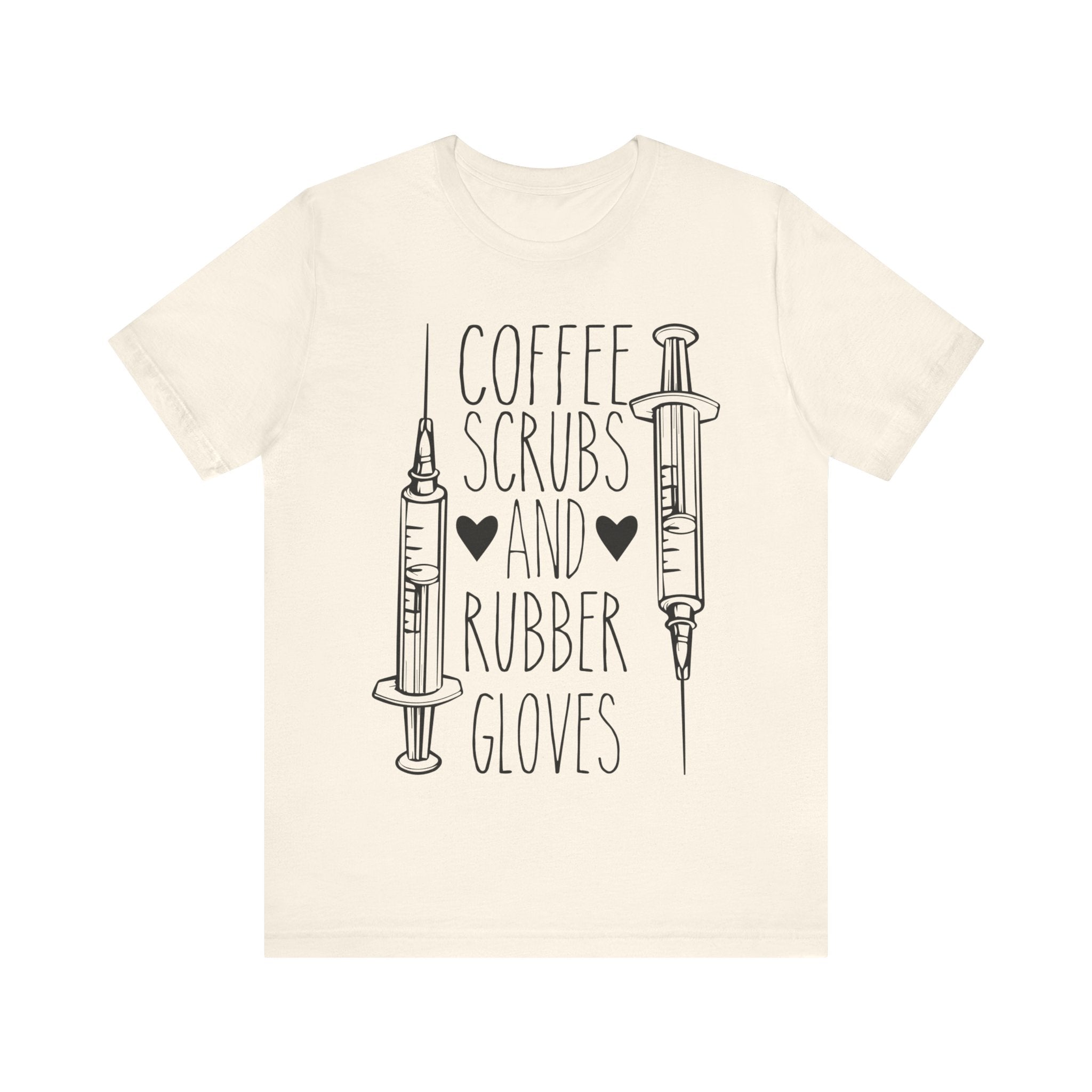 Coffee Scrubs And Rubber Gloves T-shirt, Nurse Tshirt, Medical Unisex Shirt, Crewneck Shirt, Short Sleeve Tee, Gift for Him, Gift for Her