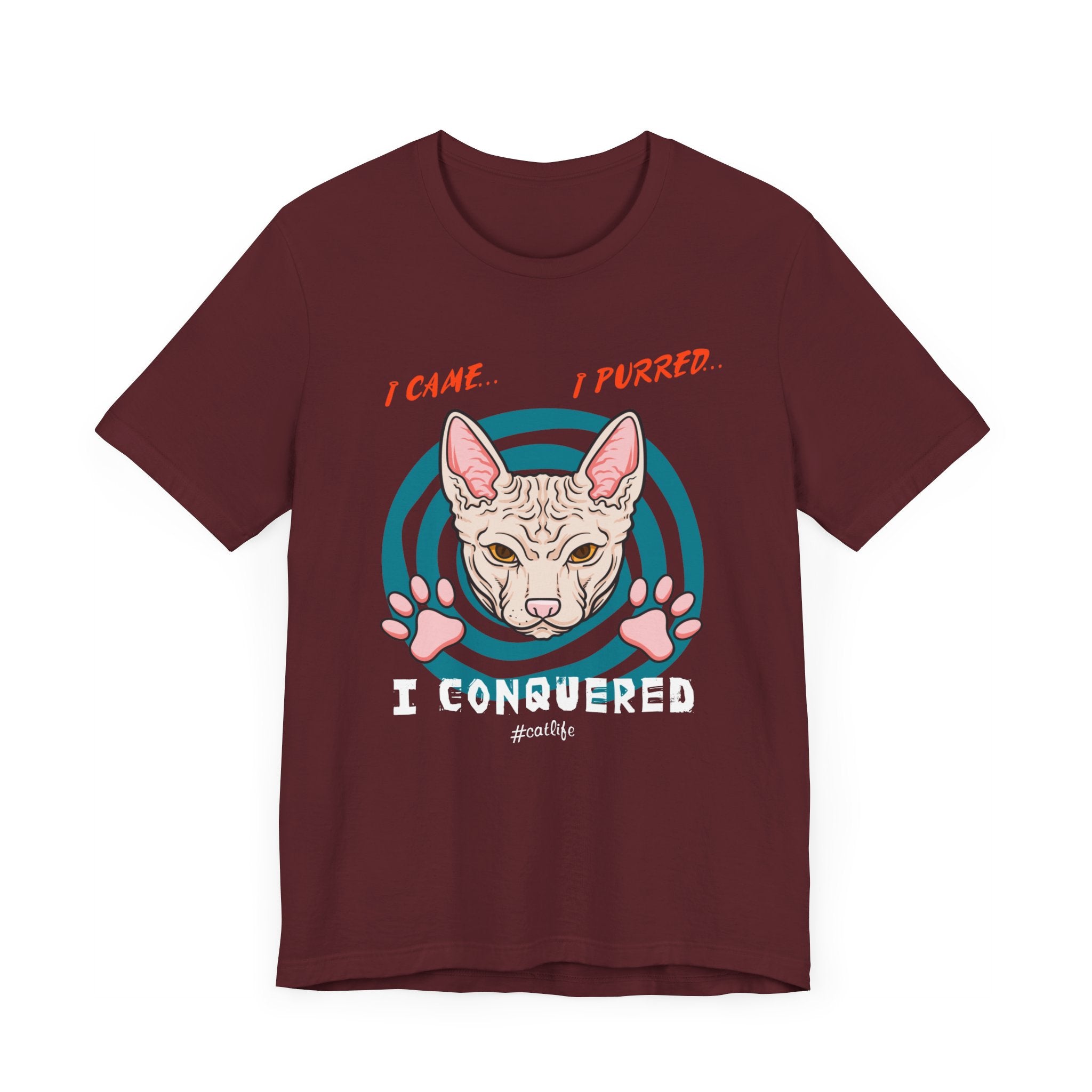 I Came I Purred I Conquered T-shirt, Cat Tshirt, Animal Shirt, Unisex Shirt, Crewneck Shirt, Short Sleeve Tee, Gift for Him, Gift for Her