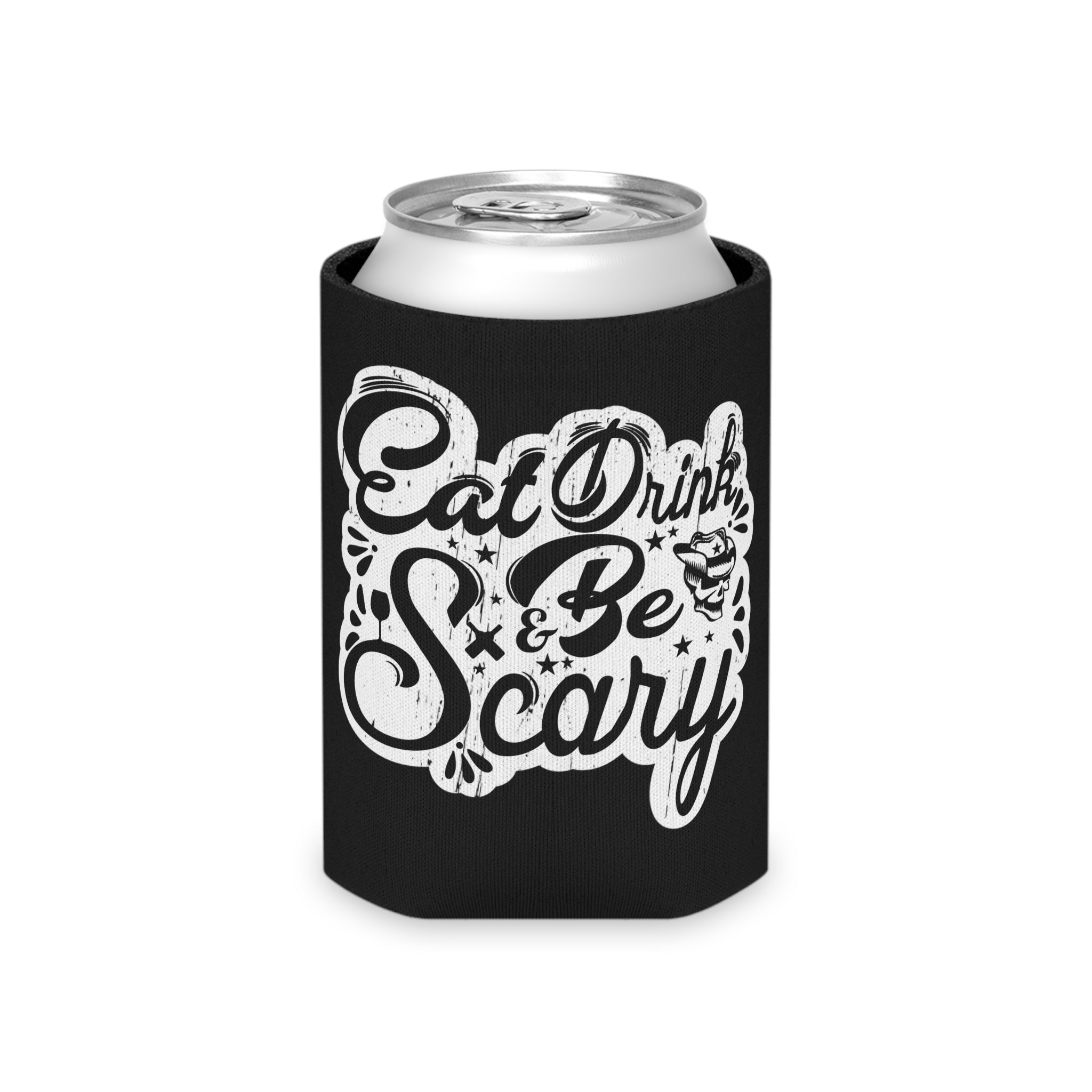 Eat, Drink & Be Spooky Can Cooler - Halloween Party Favor