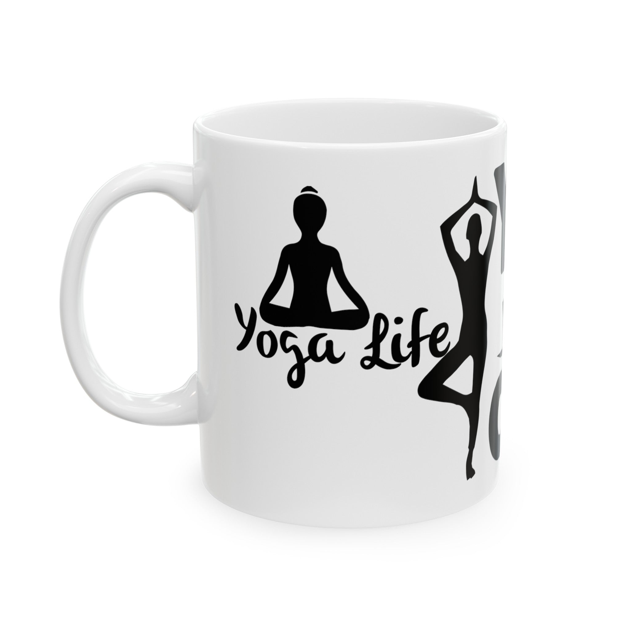 Yoga Life and Coffee Mug | Zen Lifestyle Cup | Yoga and Caffeine Lover Gift