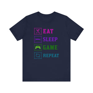 Eat Sleep Game Repeat T-shirt, Gaming Tshirt, Eat Sleep Shirt, Unisex Shirt, Crewneck Shirt, Short Sleeve Tee, Gift for Him, Gift for Her